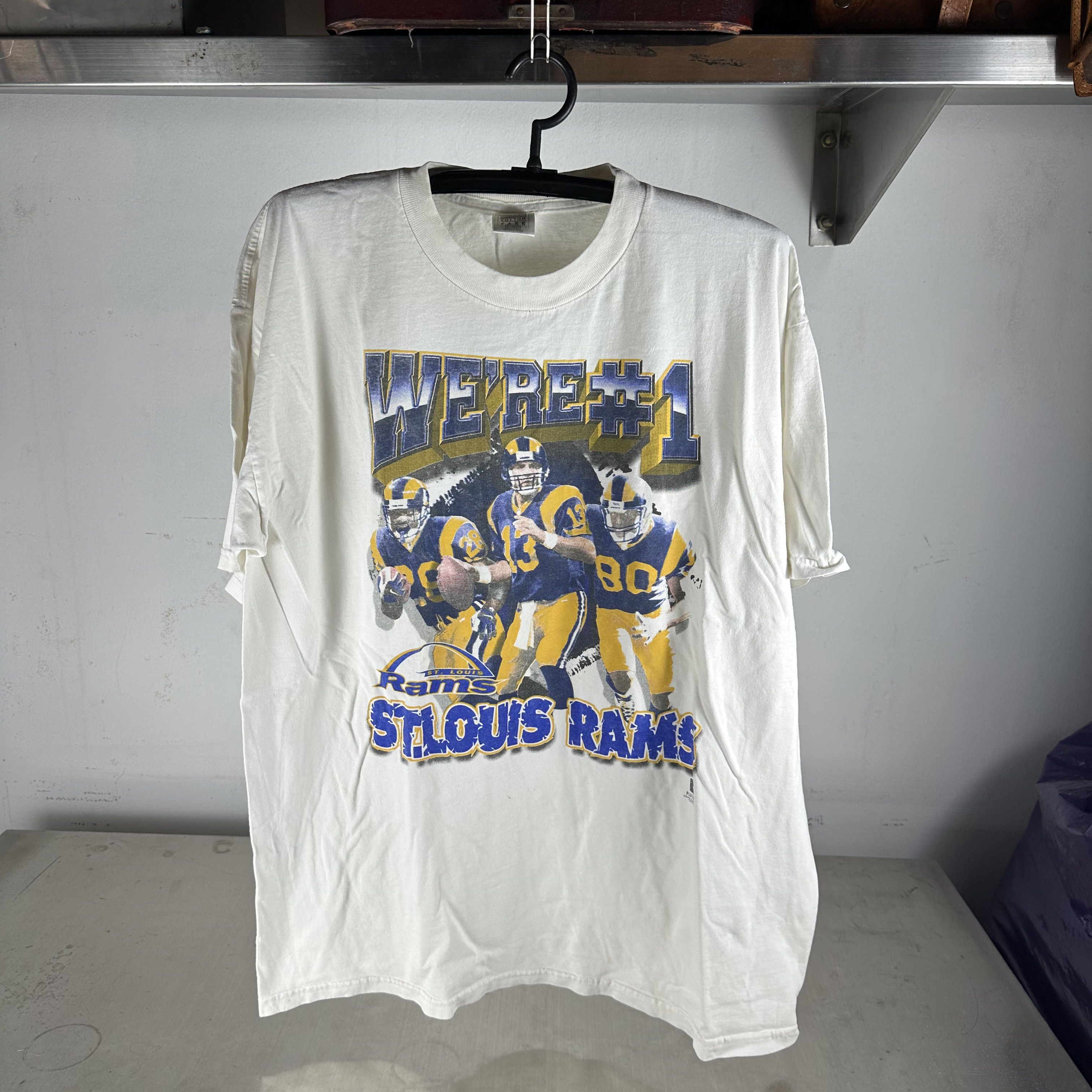 Vintage Vintage 90s St. Louis Rams NFL We're #1 Graphic T-Shirt Size US XL / EU 56 / 4 - 1 Thumbnail