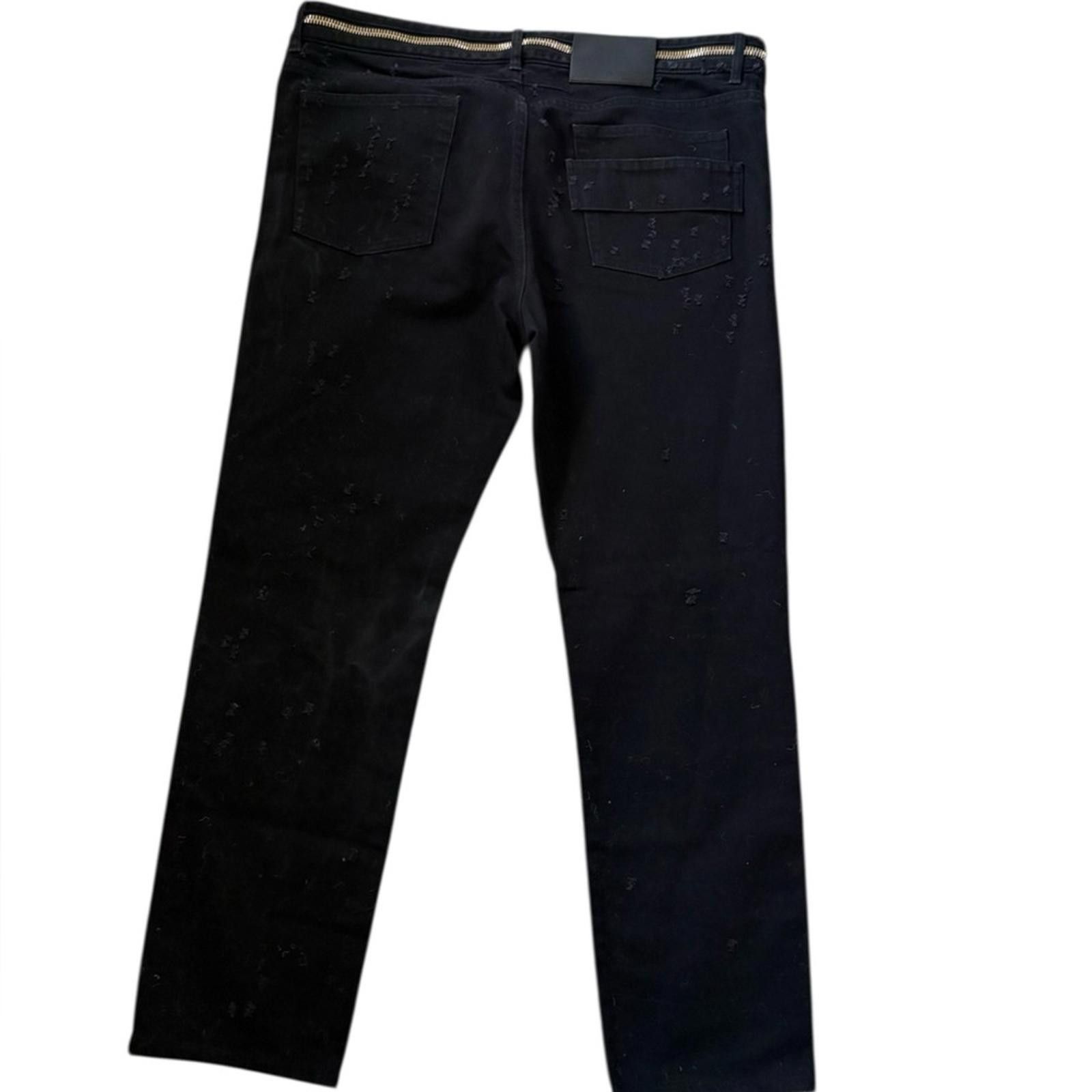 Givenchy Givenchy Men's 2016 Distressed Zipper Moto Jeans Black Size US 35 - 5 Thumbnail
