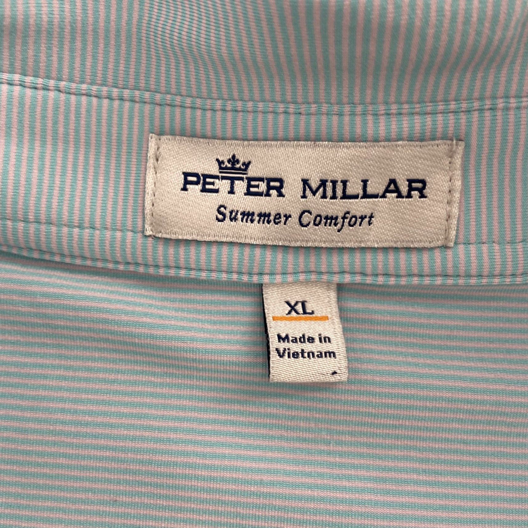 Peter Millar Peter Millar Shirt Adult XL Stripe Blue Pink Polo Summer Comfort Mens Polo Shirt Short Sleeve Button-Up Golf Size US XL / EU 56 / 4 - 5 Thumbnail