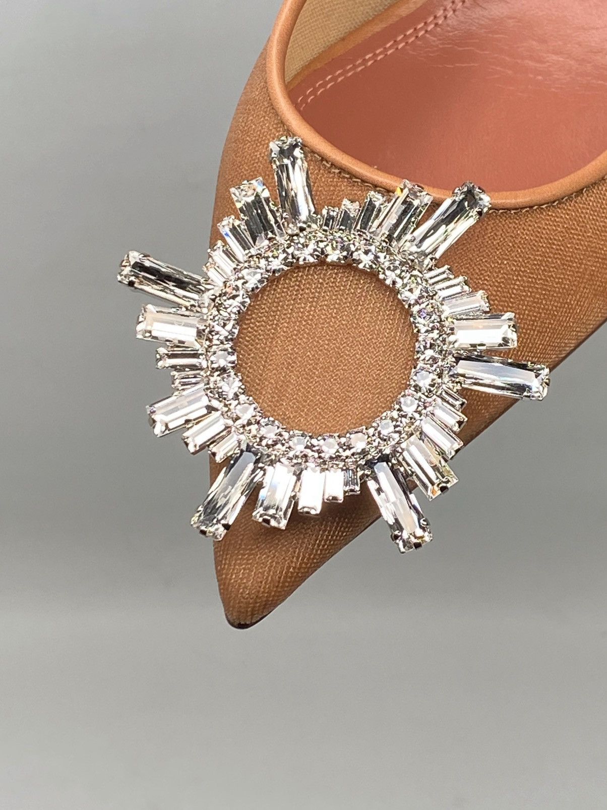Amina Muaddi Amina Muaddi Begum 90MM Crystal Mesh Slingback Pumps size 36 Size US 6 / IT 36 - 8 Thumbnail