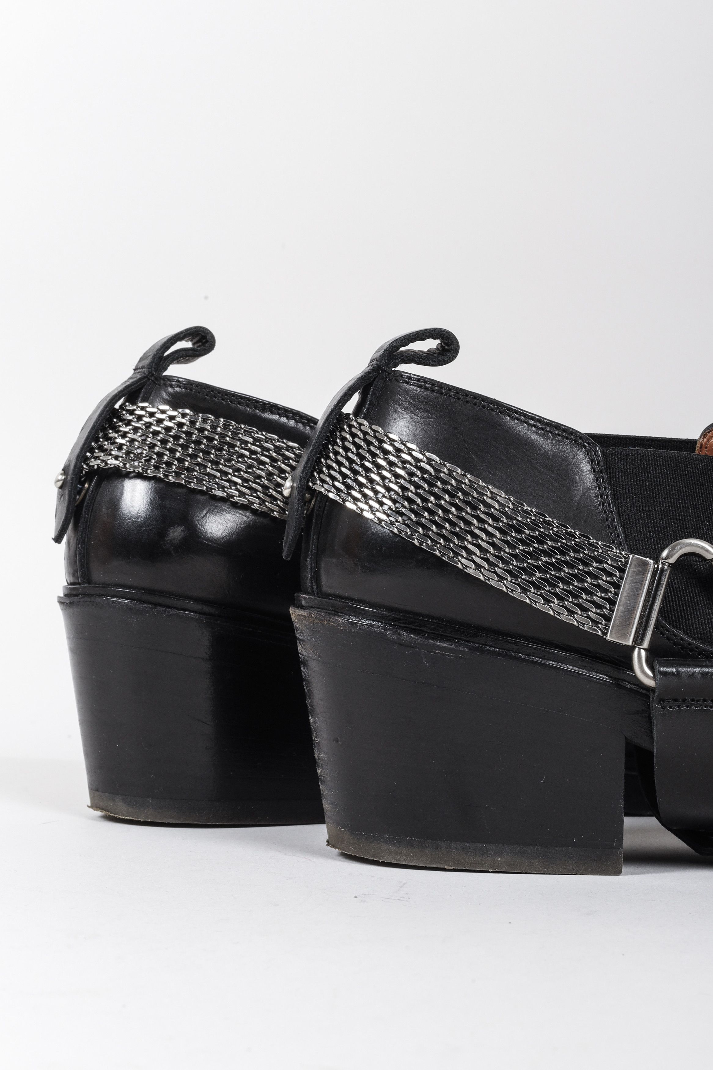 Sartore Black Leather Western Ankle Boots