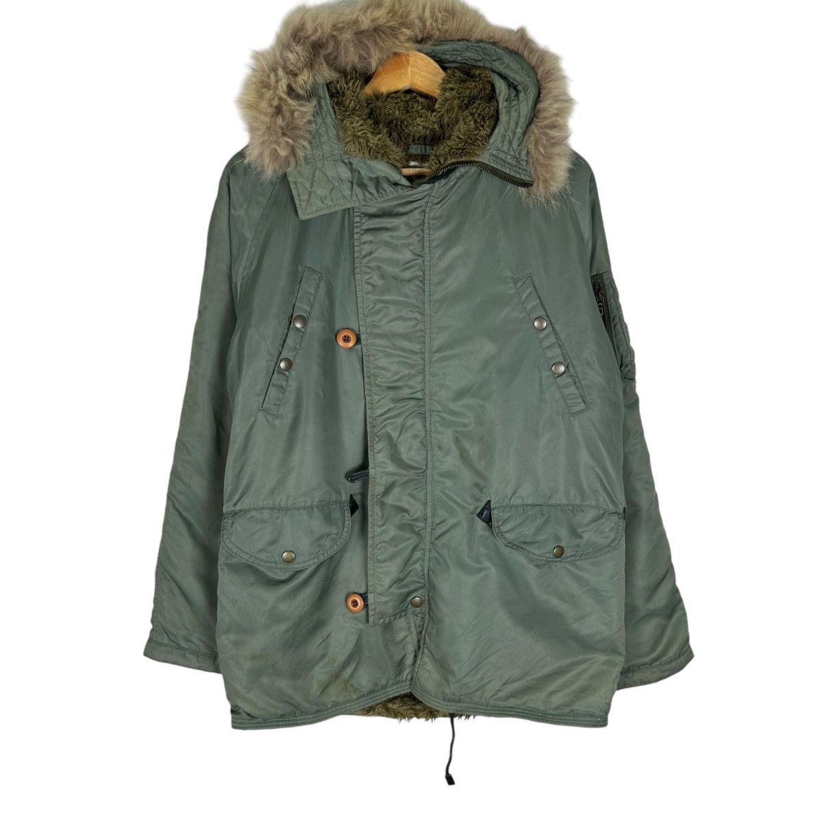 Blue Blue Japan ☀️GAIJIN MADE FUR HOODIE MILITARY PARKA JACKET Size US M / EU 48-50 / 2 - 2 Thumbnail