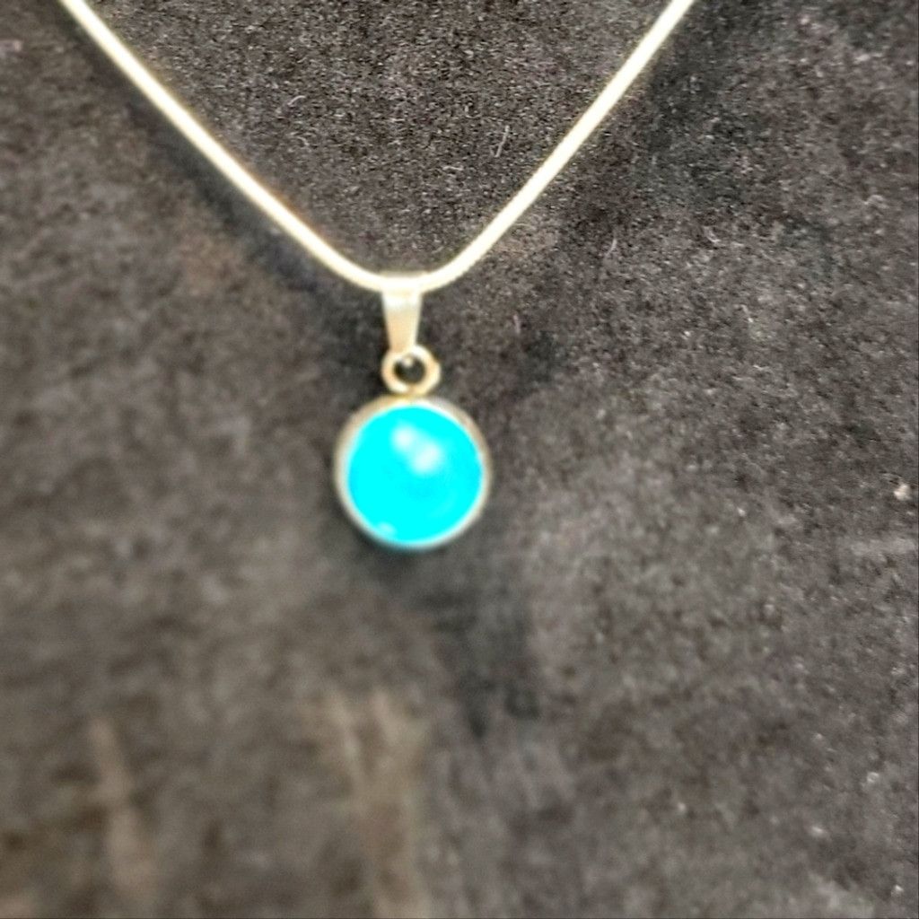 Handmade Light blue crystal rhinestone 925 sterling silver necklace Size ONE SIZE - 1 Thumbnail