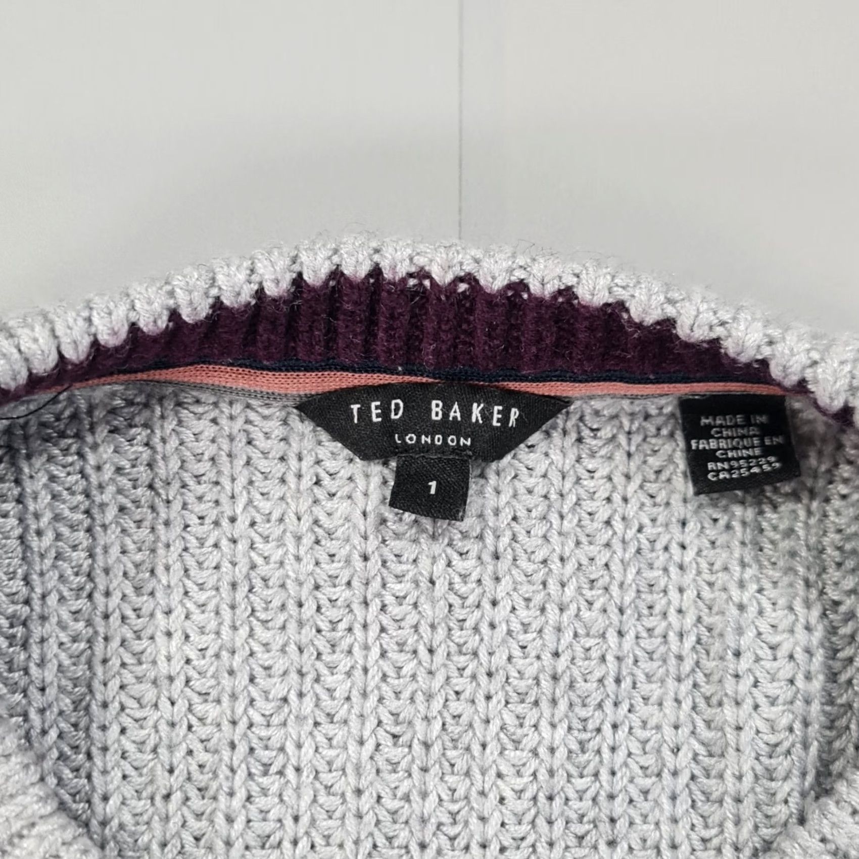 Ted Baker Ted Baker Mens Jumper Grey XS Waffle-Knit Cotton Crew Pullover Size US XS / EU 42 / 0 - 3 Thumbnail