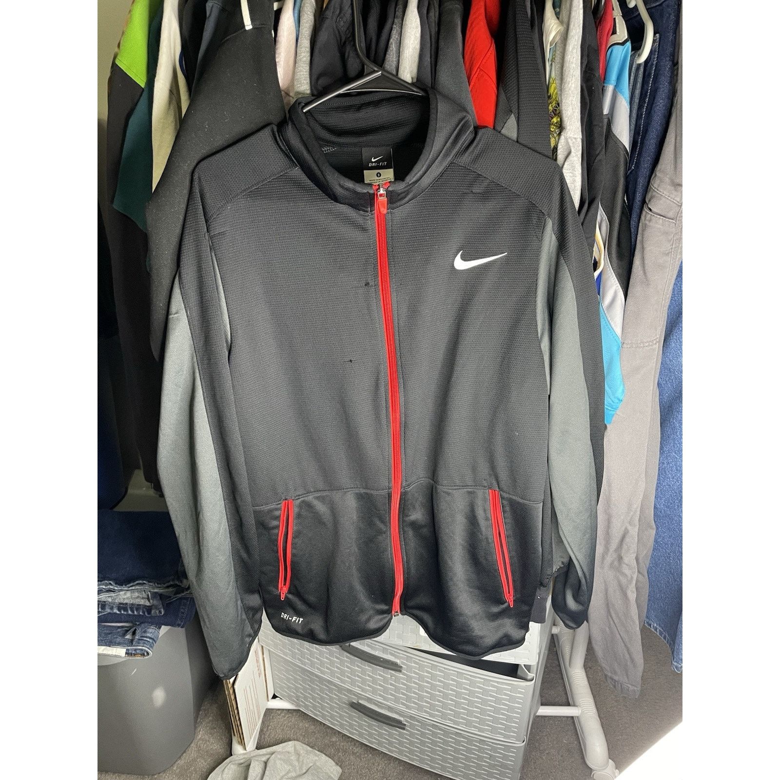 Nike Size S -Nike Rivalry Jacket Red Grey Black Full Zip Size US S / EU 44-46 / 1 - 1 Thumbnail