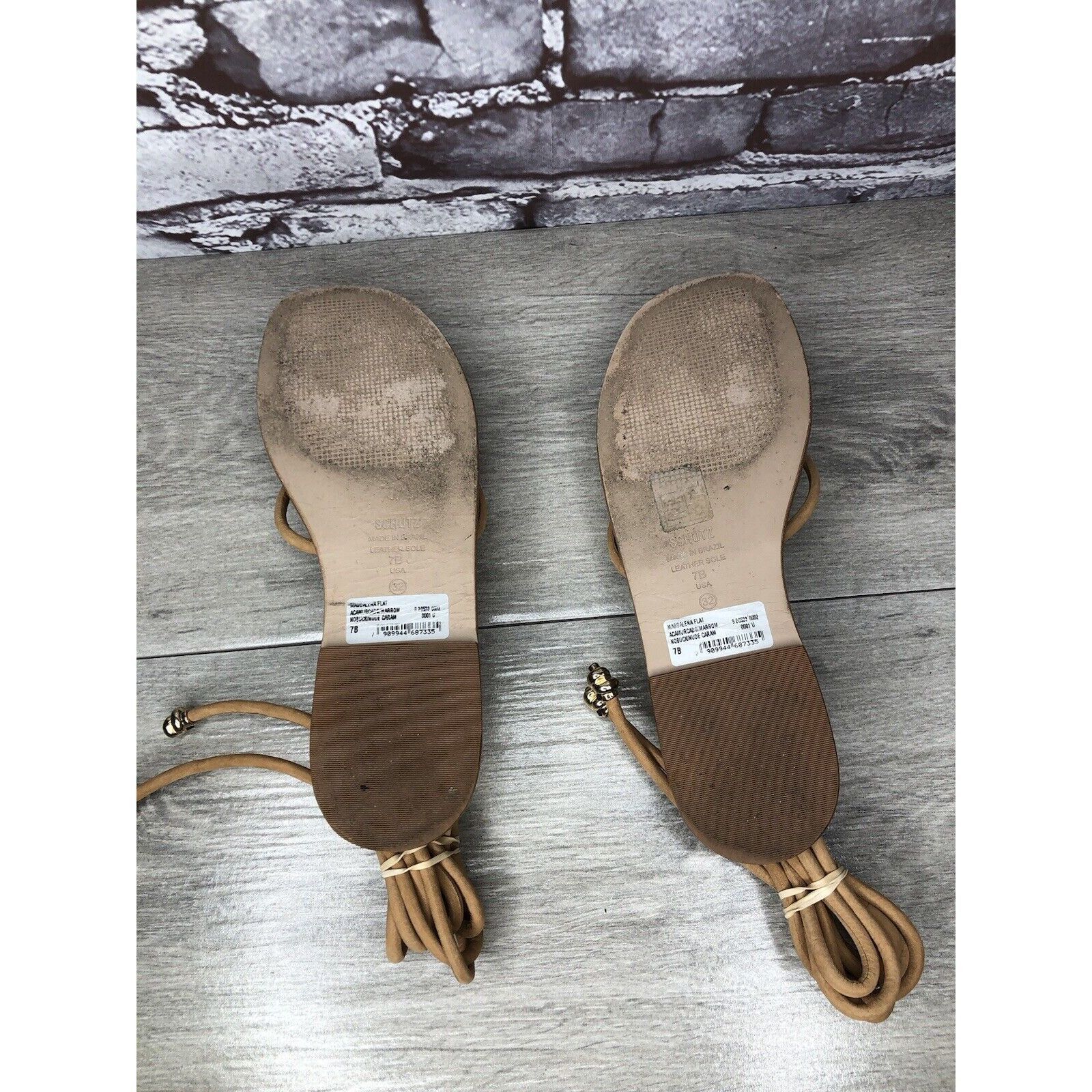 Other SCHUTZ Magdalena Nude Caramel Nubuck Boho Ankle Lace Sandals Size US 7 / IT 37 - 6 Thumbnail