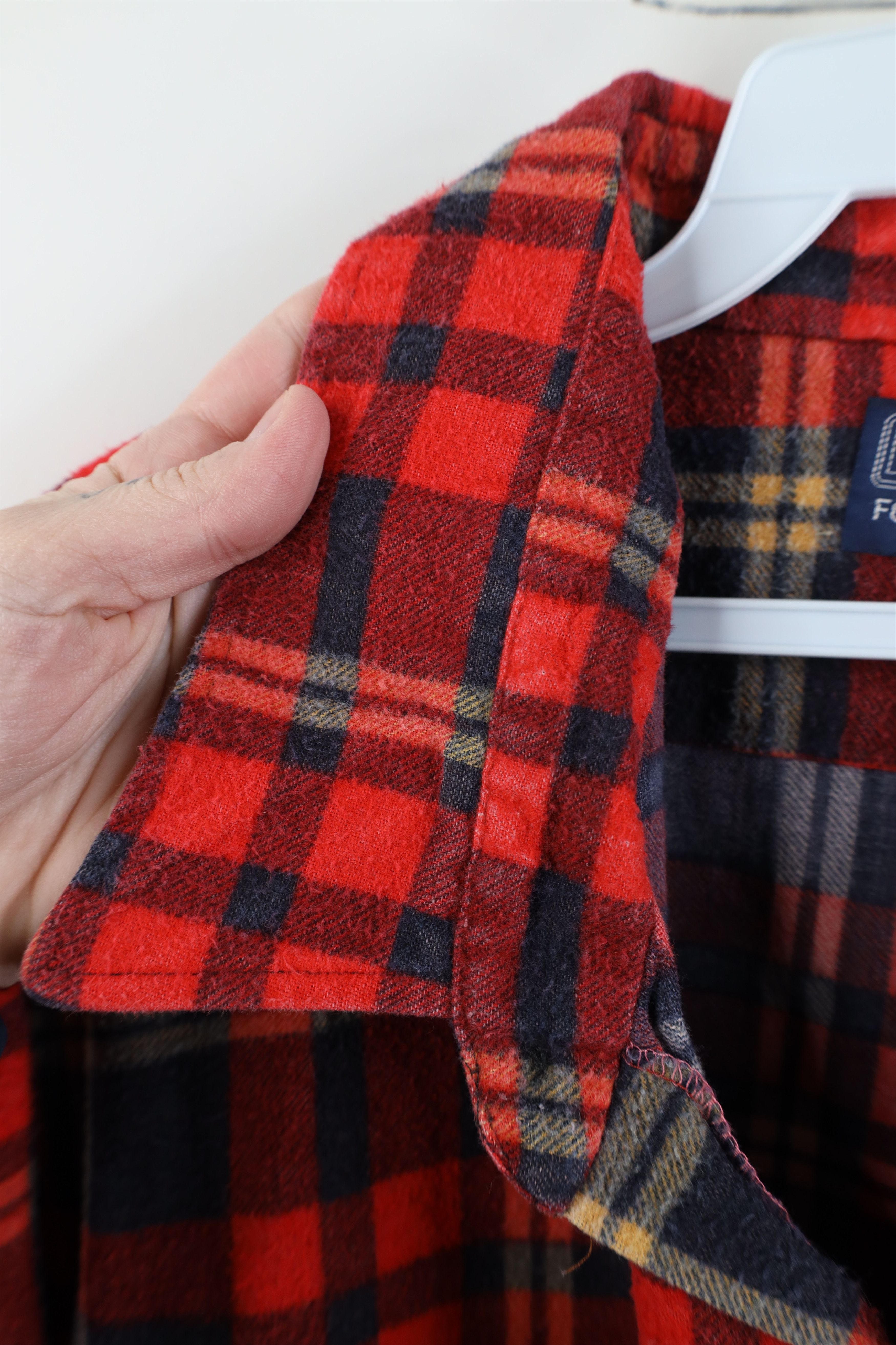 Vintage Vintage 70s Streetwear Collared Button Shirt Red Plaid Size US XXL / EU 58 / 5 - 6 Thumbnail