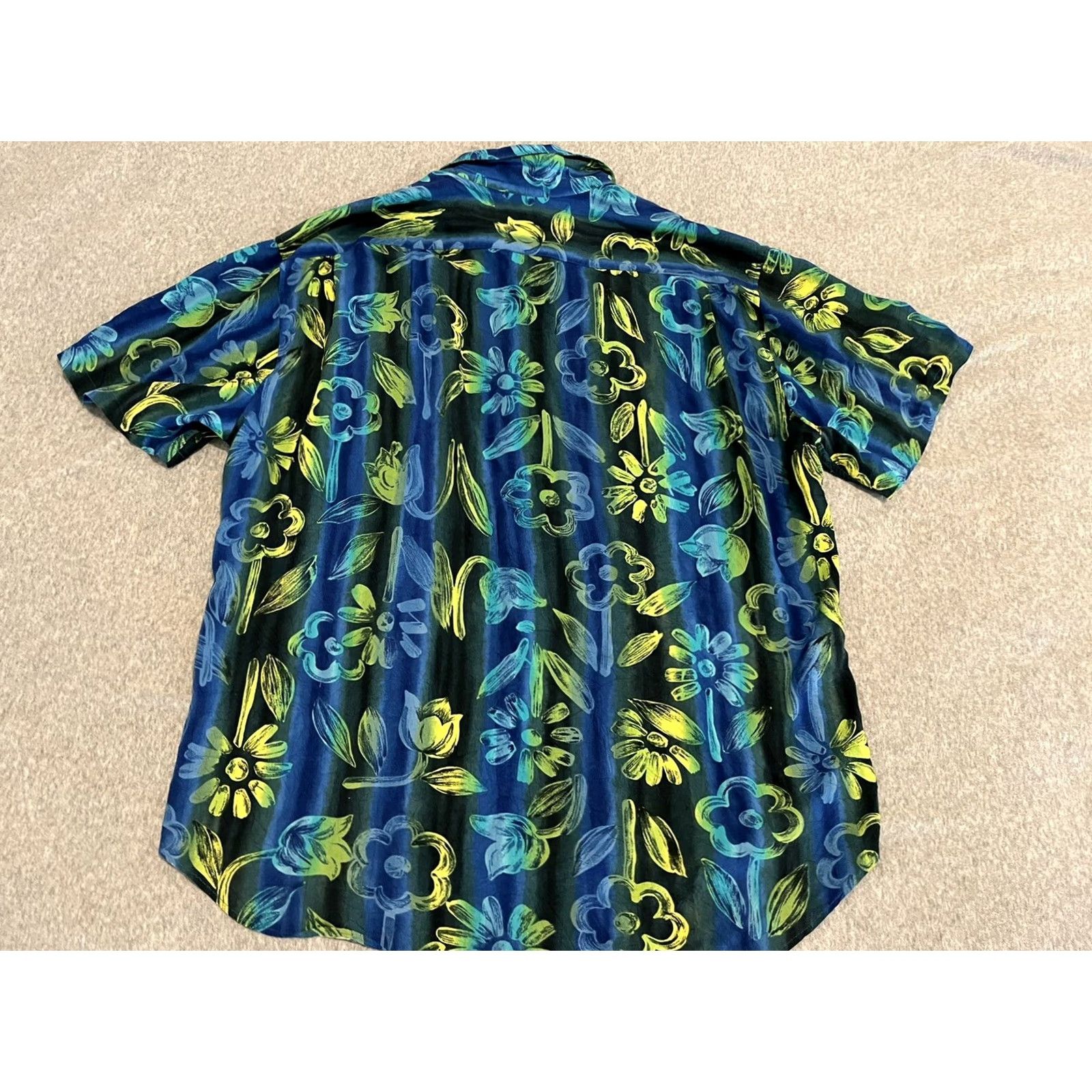 Jams World Jams World Blue Floral Short Sleeve Shirt Large Mens Button-Up Shirt Size US L / EU 52-54 / 3 - 4 Thumbnail