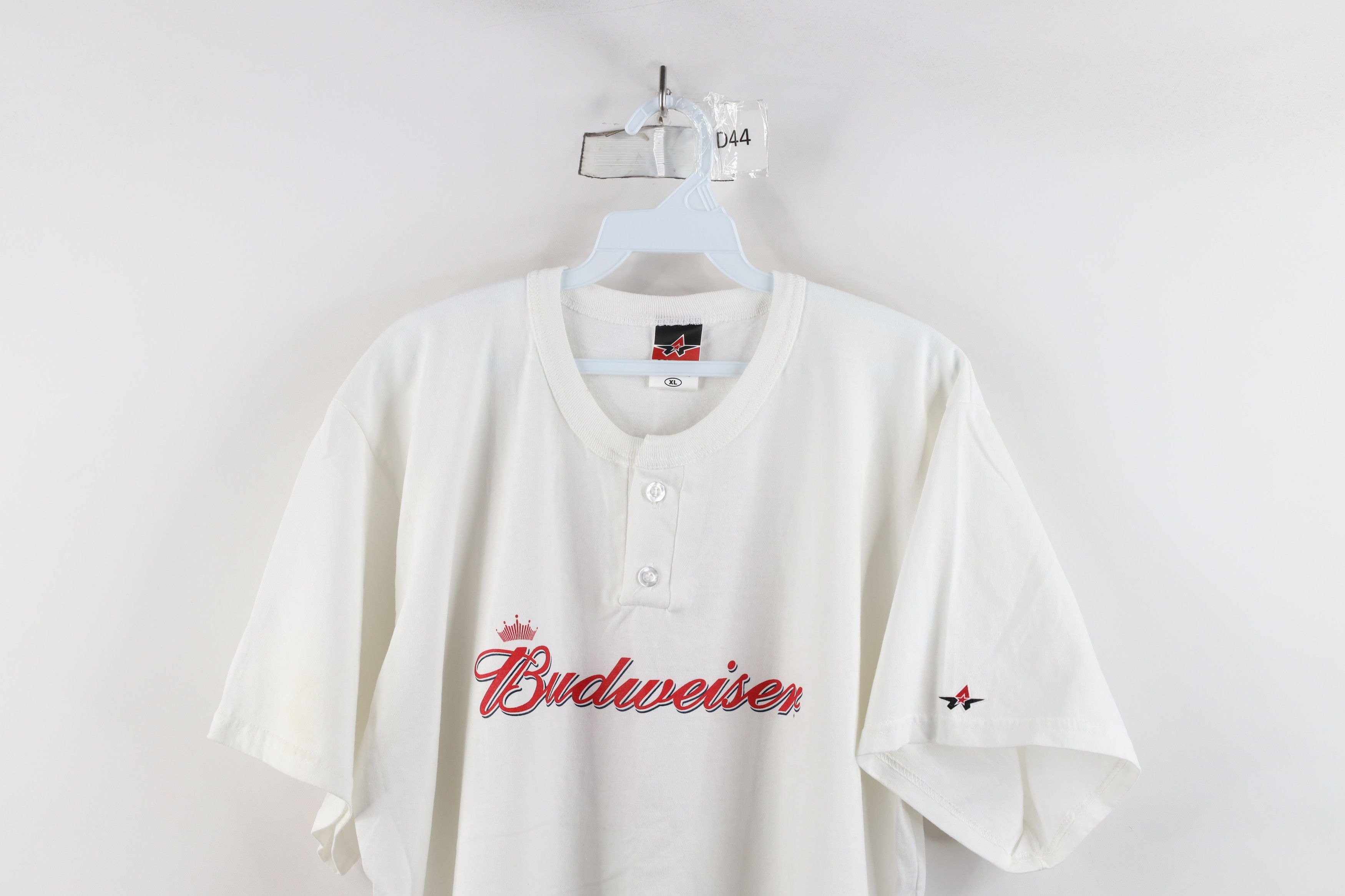 Vintage Vintage 90s Budweiser Short Sleeve Baseball Henley T-Shirt Size US XL / EU 56 / 4 - 2 Thumbnail