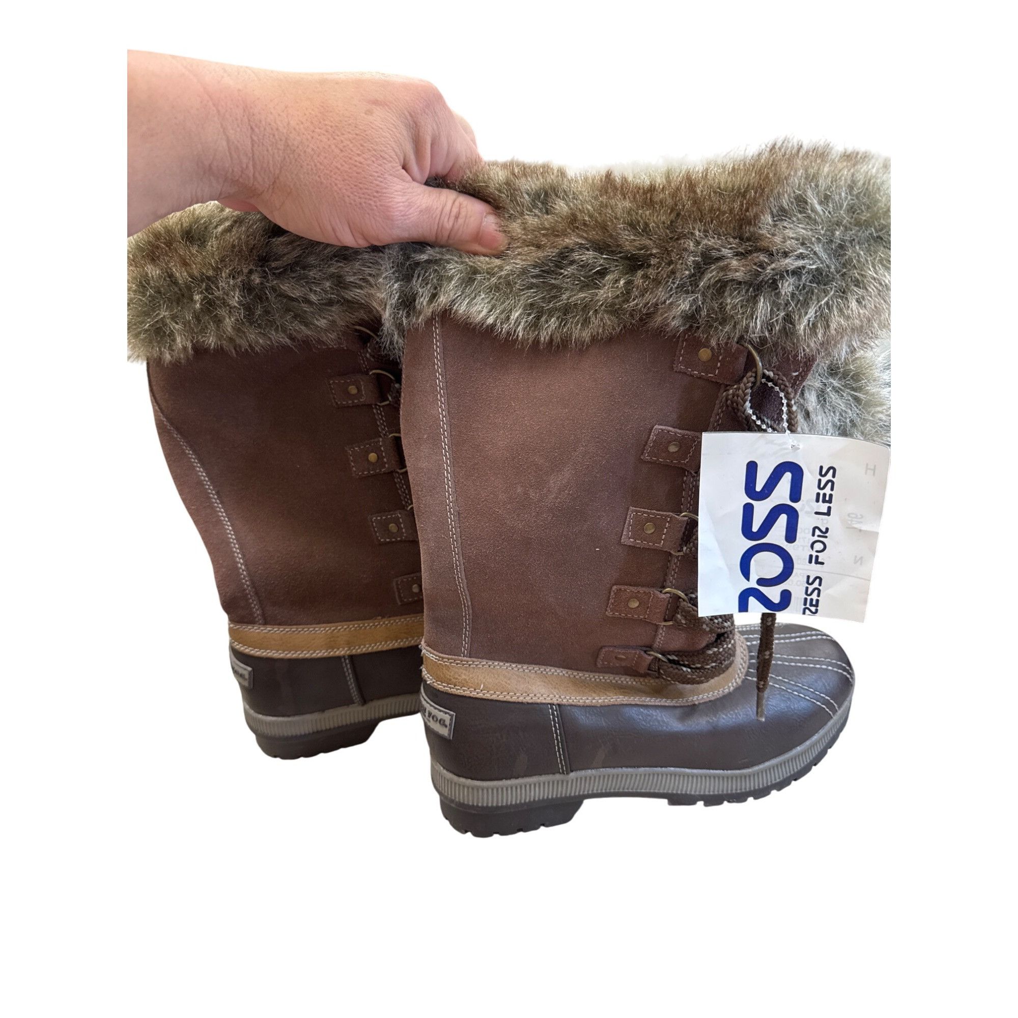 London Fog London Fog Womens brown Waterproof Leather Upper Winter Boot Size US 9 / IT 39 - 3 Thumbnail