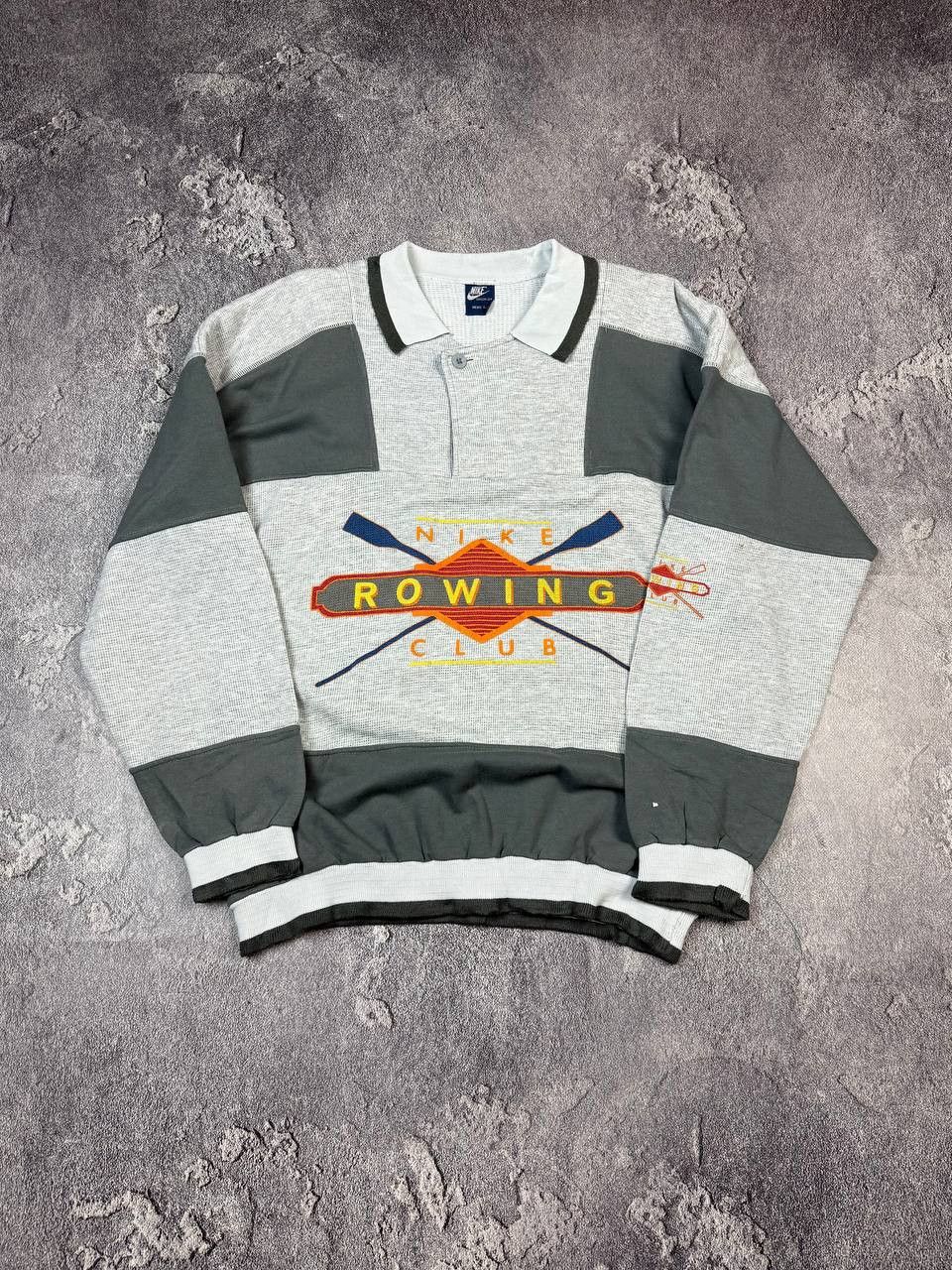 Nike Vintage 80s Nike Rowing Club Grey Sweatshirt Retro Sportwear Size US L / EU 52-54 / 3 - 1 Thumbnail