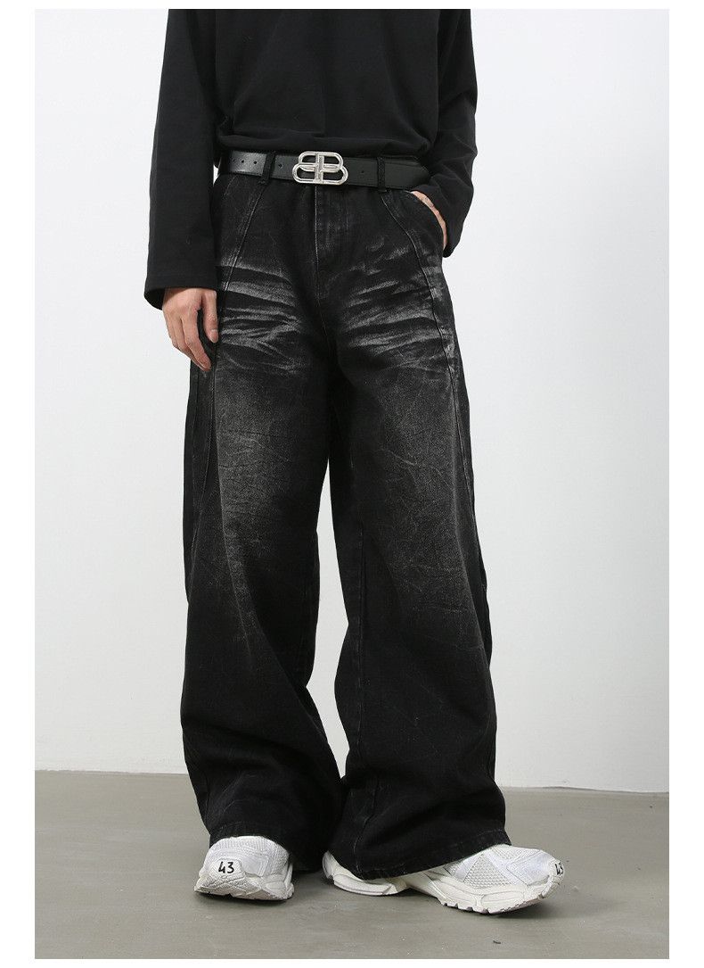 Japanese Brand × Jean American high street stitching washed distressed loose jeans Size US 32 / EU 48 - 5 Thumbnail