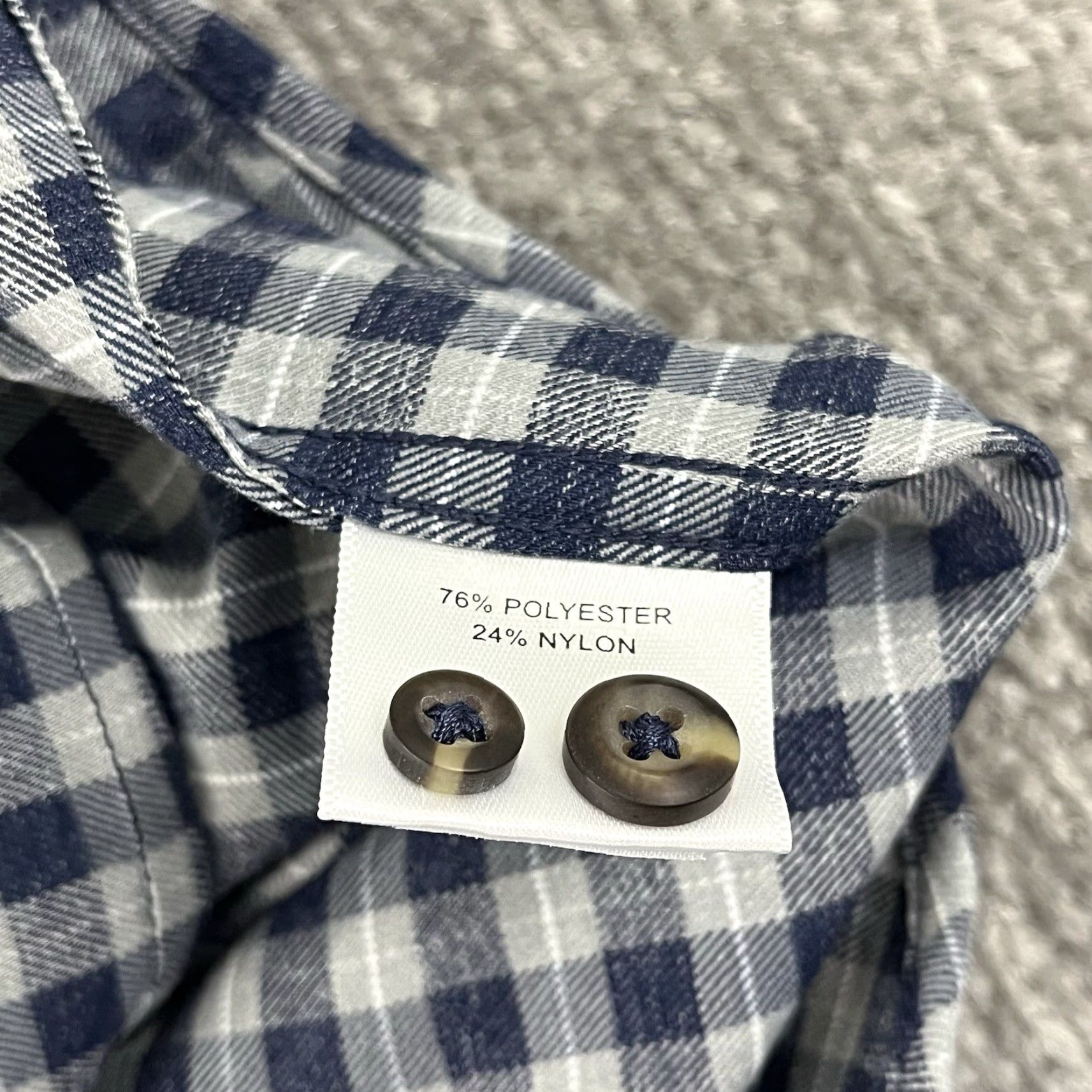 Peter Millar VINTAGE PETER MILLAR Shirt Men 2XL XXL Gray Blue Plaid Crown Sport Button Down Dress L/S Size 48R - 4 Thumbnail