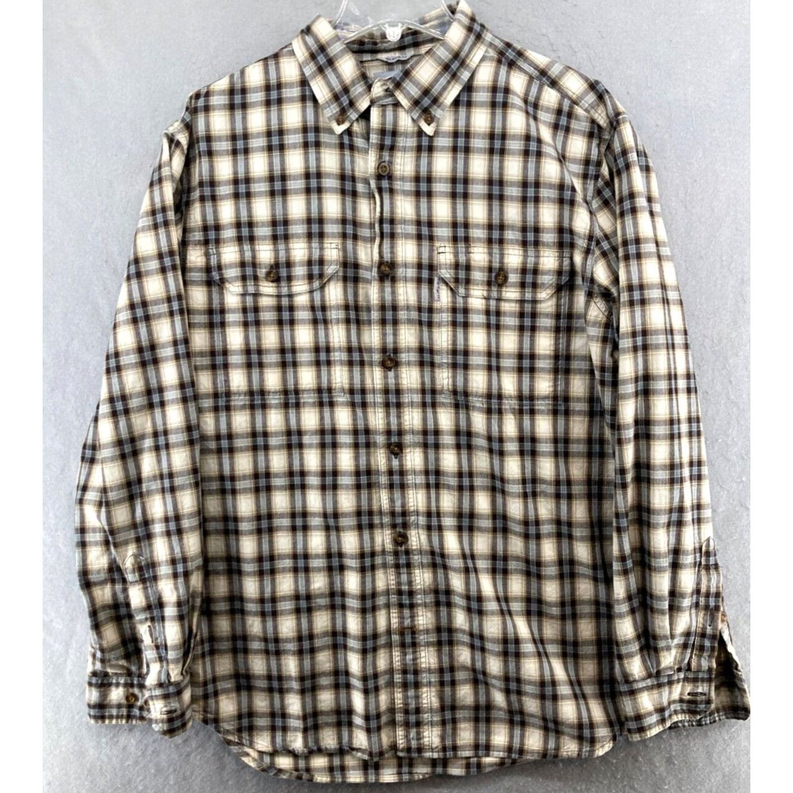 Carhartt Carhartt Mens Button Up Shirt L Brown Plaid Relaxed Fit Size US L / EU 52-54 / 3 - 2 Thumbnail