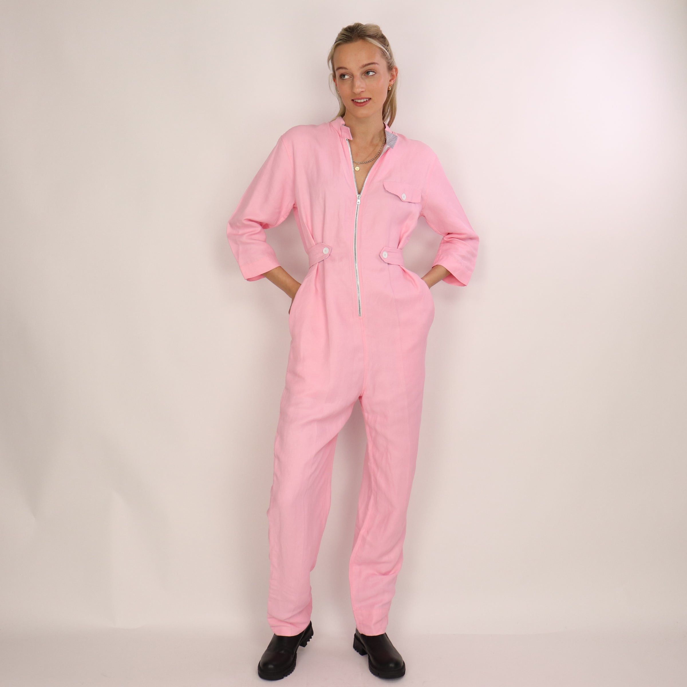 Sandro Sandro Straight-leg Twill Jumpsuit Pink Size EU 36 Size 27" / US 4 / IT 40 - 7 Thumbnail