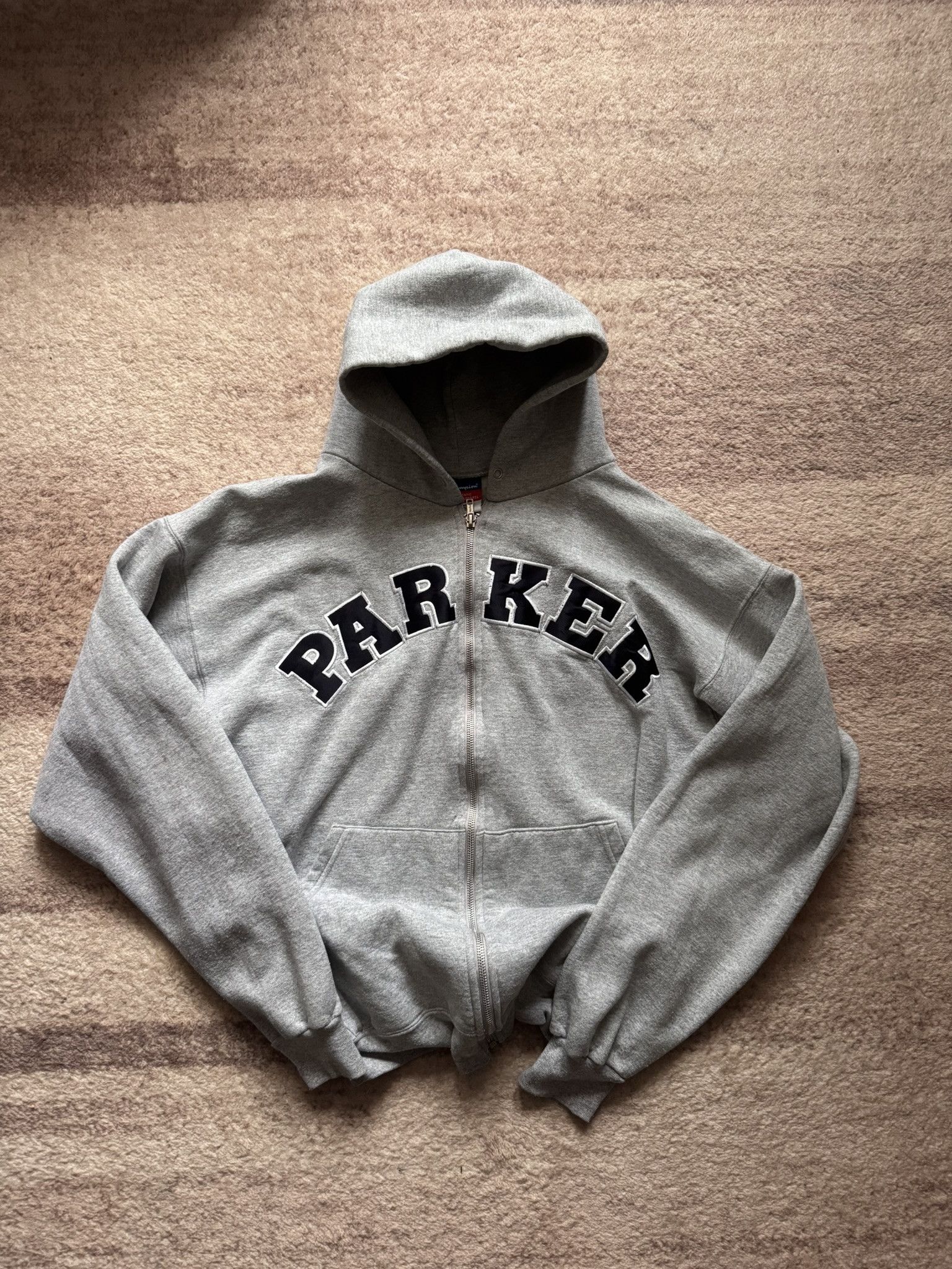 Champion Champion spellout zip hoodie boxy parker swag gray M Size US M / EU 48-50 / 2 - 1 Thumbnail
