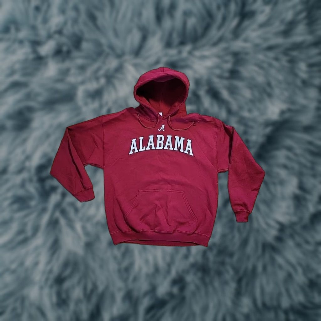 Gildan Alabama Crimson Tide Hoodie Gildan 50/50 Pullover NCAA College Football L Red Hooded Logo Graphic Print Pockets Mens Size US L / EU 52-54 / 3 - 1 Thumbnail