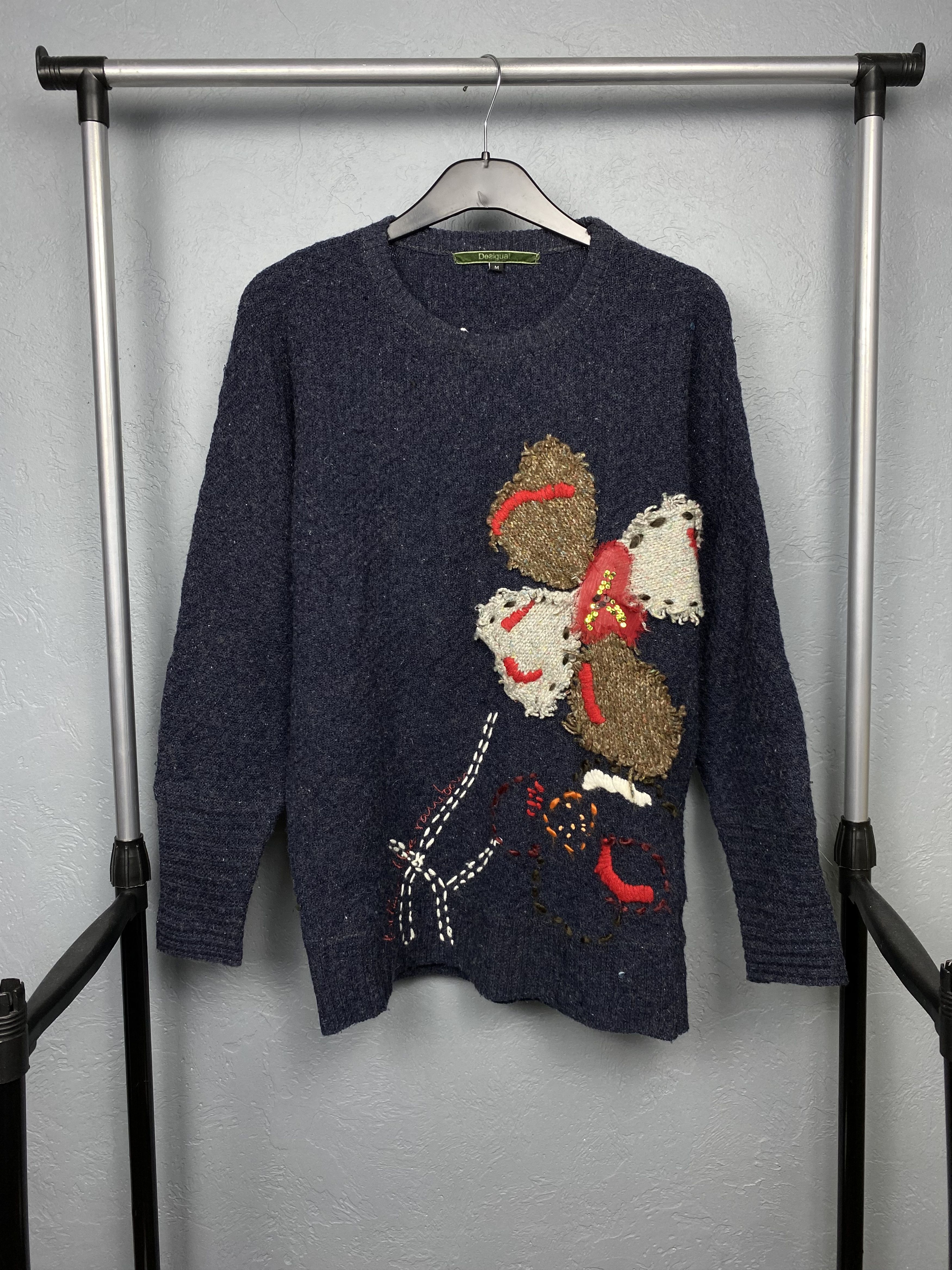 Desigual Desigual Womens Wool Knit Crew Neck Sweater Size M / US 6-8 / IT 42-44 - 1 Thumbnail