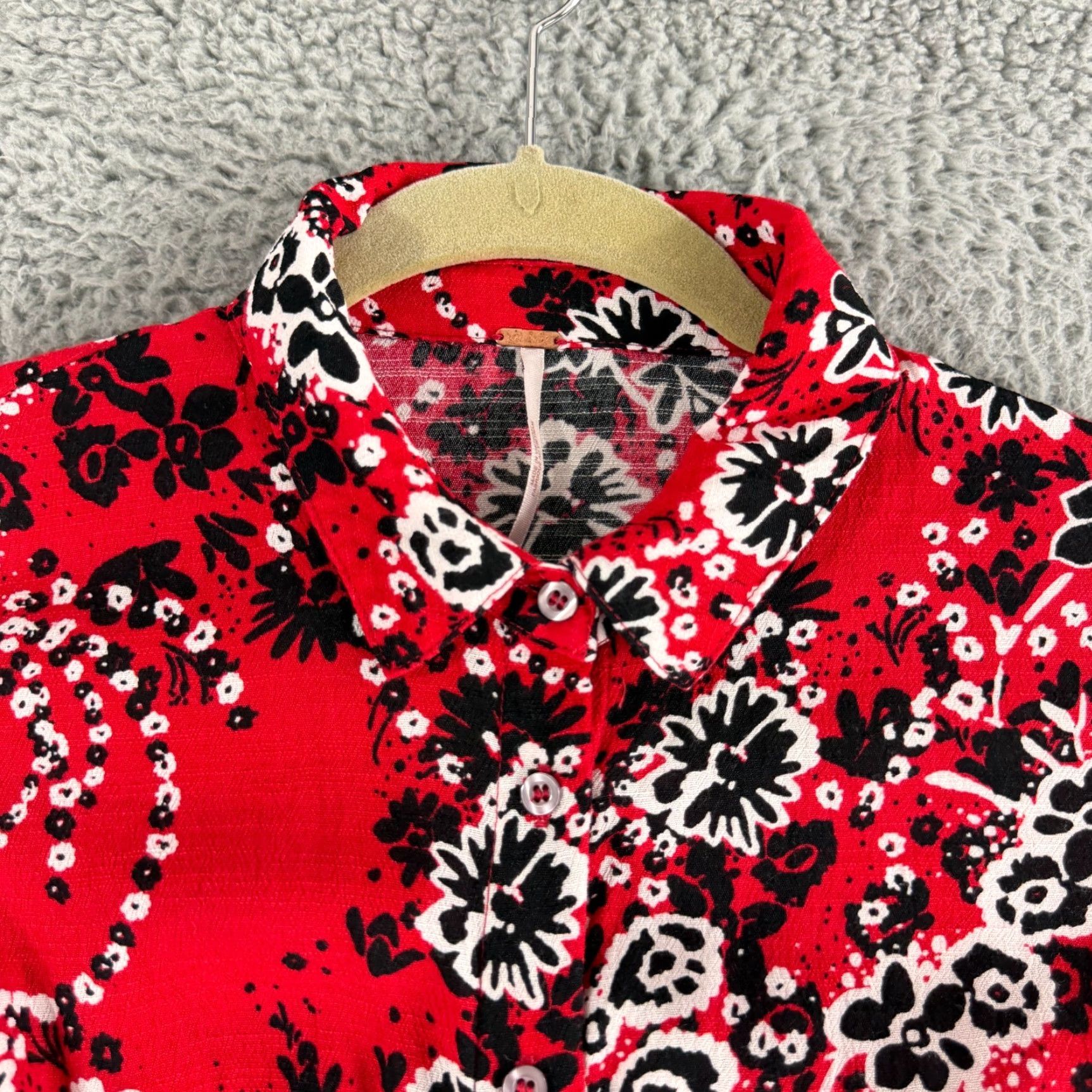 Free People Free People Tough Love Maxi Dress Womens Size 2 Red Floral Long Sleeve Maxi Dress Black?? Size XS / US 0-2 / IT 36-38 - 3 Thumbnail