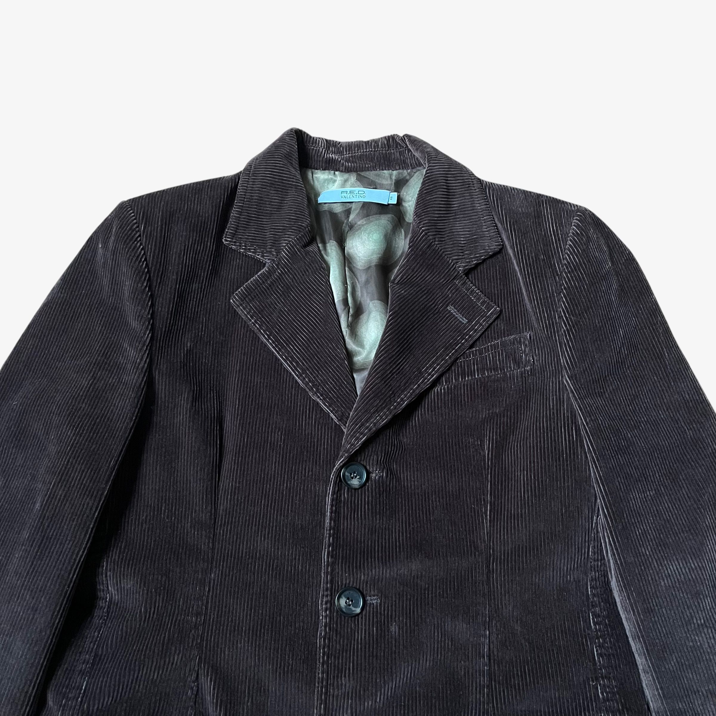 Valentino Vintage Y2K Women's RED Valentino Brown Corduroy Long Blazer Size L / US 10 / IT 46 - 5 Thumbnail