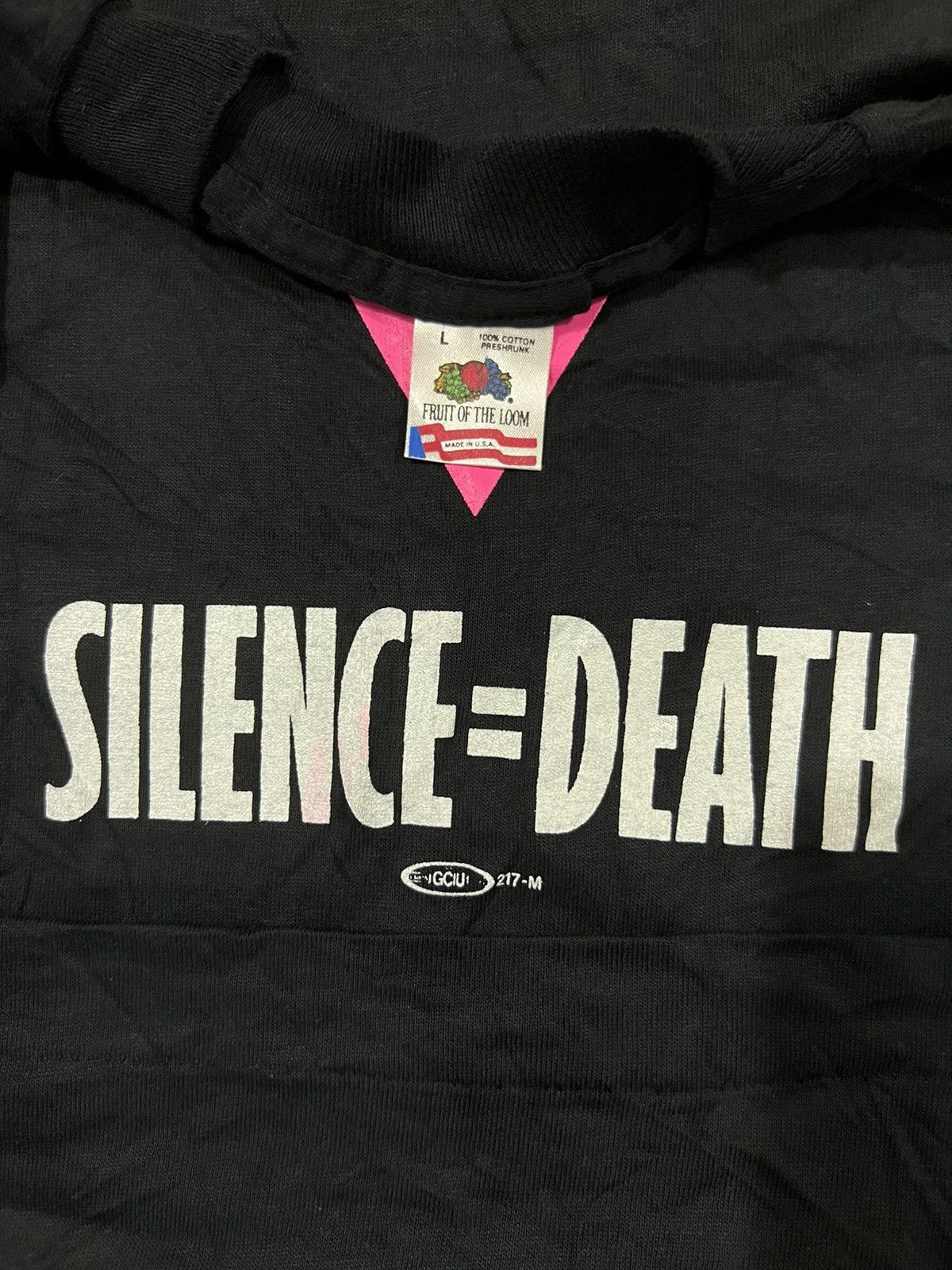 Keith Haring × POP MAGAZINE × Vintage 1990s Silence=Death Keith Haring AIDS NYC Act Up FOTL Tees Size US L / EU 52-54 / 3 - 1 Thumbnail