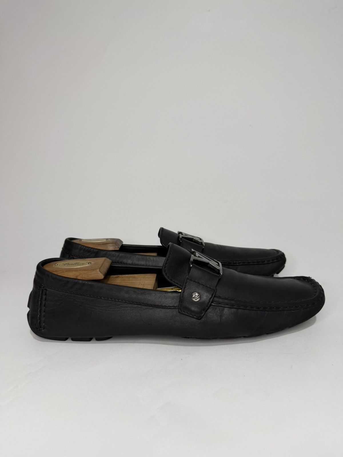 Louis Vuitton Louis Vuitton Black Leather Monte Carlo Loafers Size US 12 / EU 45 - 4 Thumbnail