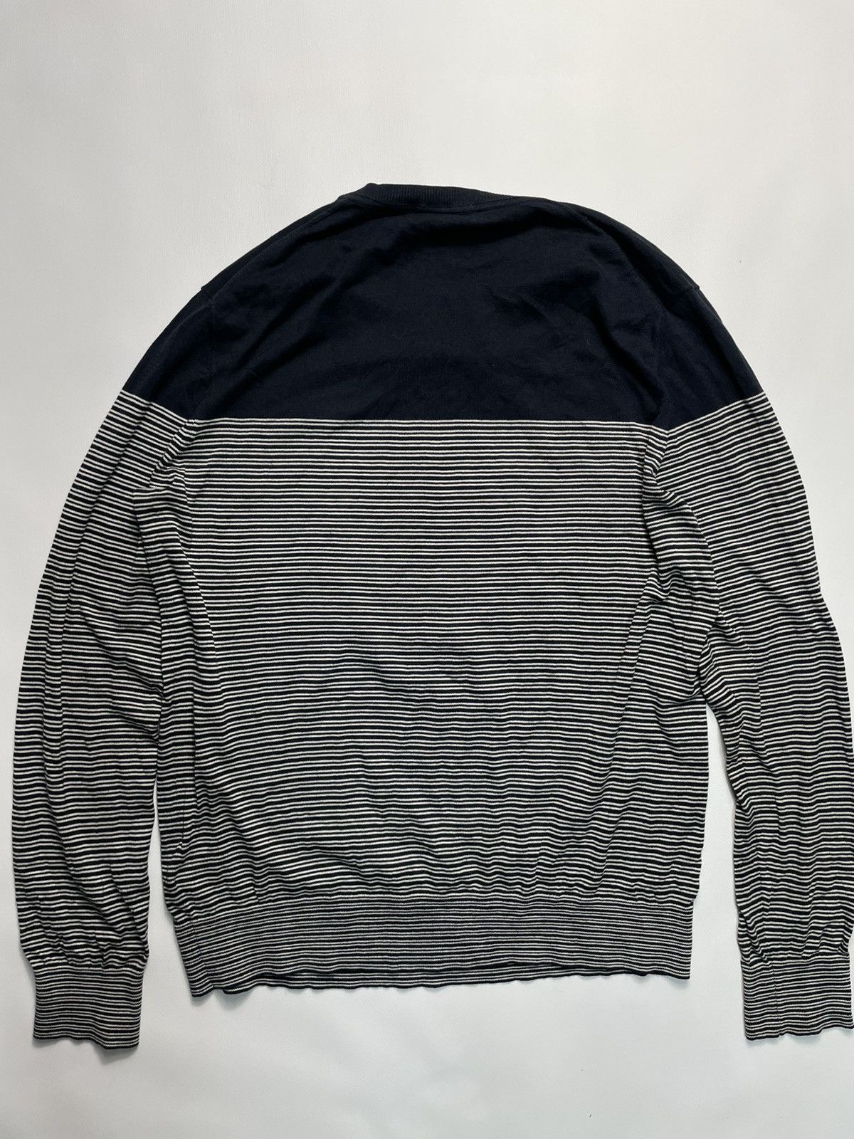 Z Zegna Z Zegna Navy Striped Wool & Silk Crewneck Sweater Size M Size US M / EU 48-50 / 2 - 5 Thumbnail