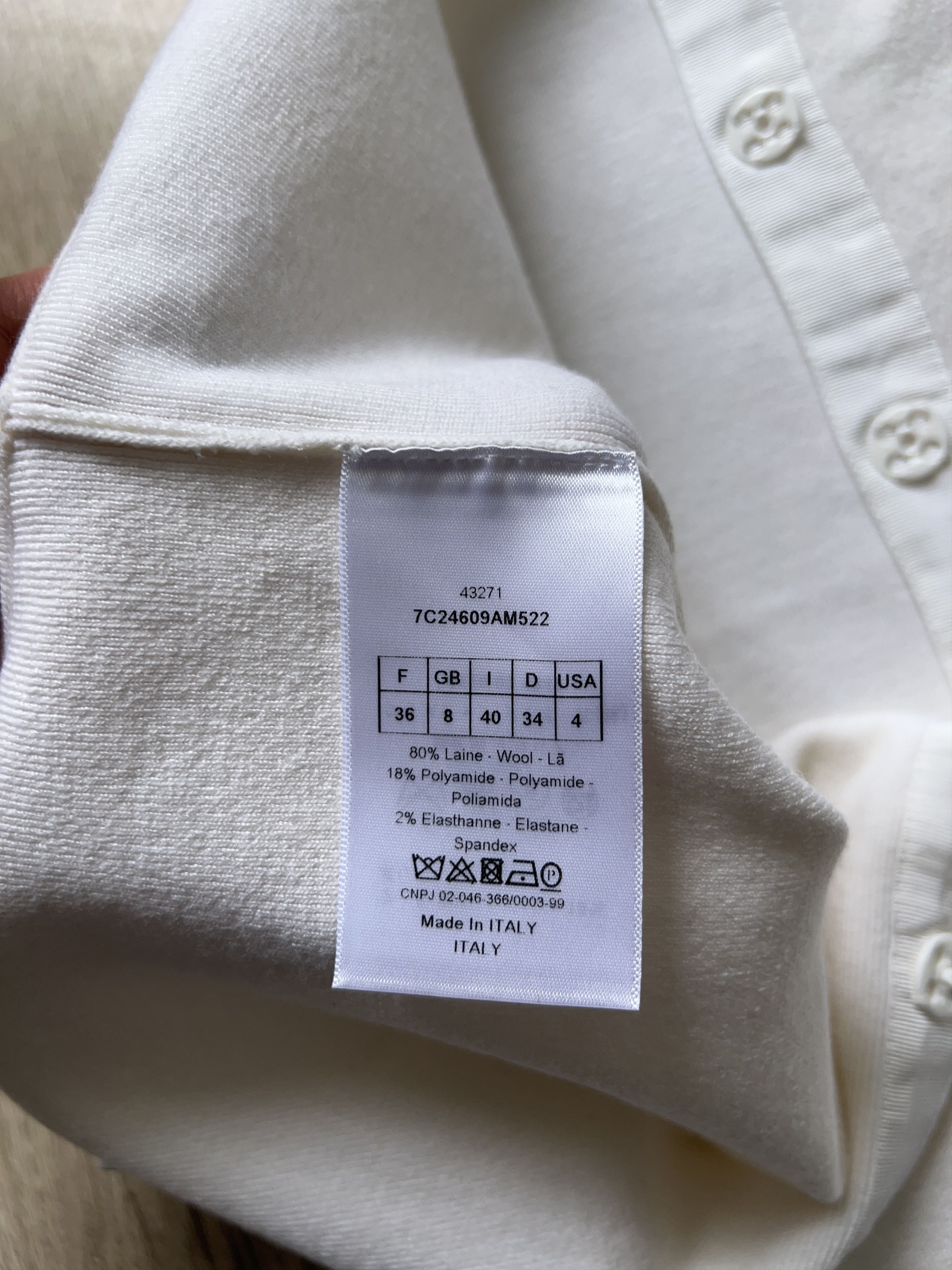 Dior × Vintage Christian Dior Wool Polyamide White Sleeveless Tank Top Size S / US 4 / IT 40 - 10 Thumbnail