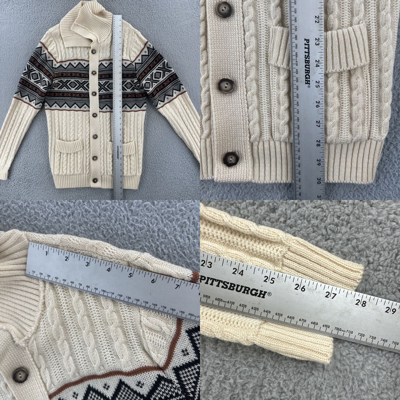 Vintage VINTAGE Tundra Mens Large Virgin Wool Button Up Cardigan Sweater Made In Canada Size US L / EU 52-54 / 3 - 8 Thumbnail