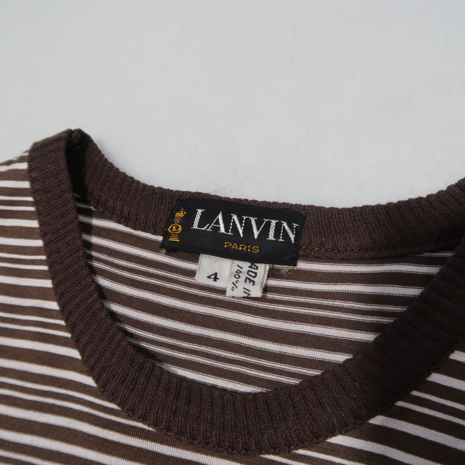 Lanvin 1980s Lanvin Paris Psychedelic Stripe Ringer Tee Size US S / EU 44-46 / 1 - 4 Thumbnail