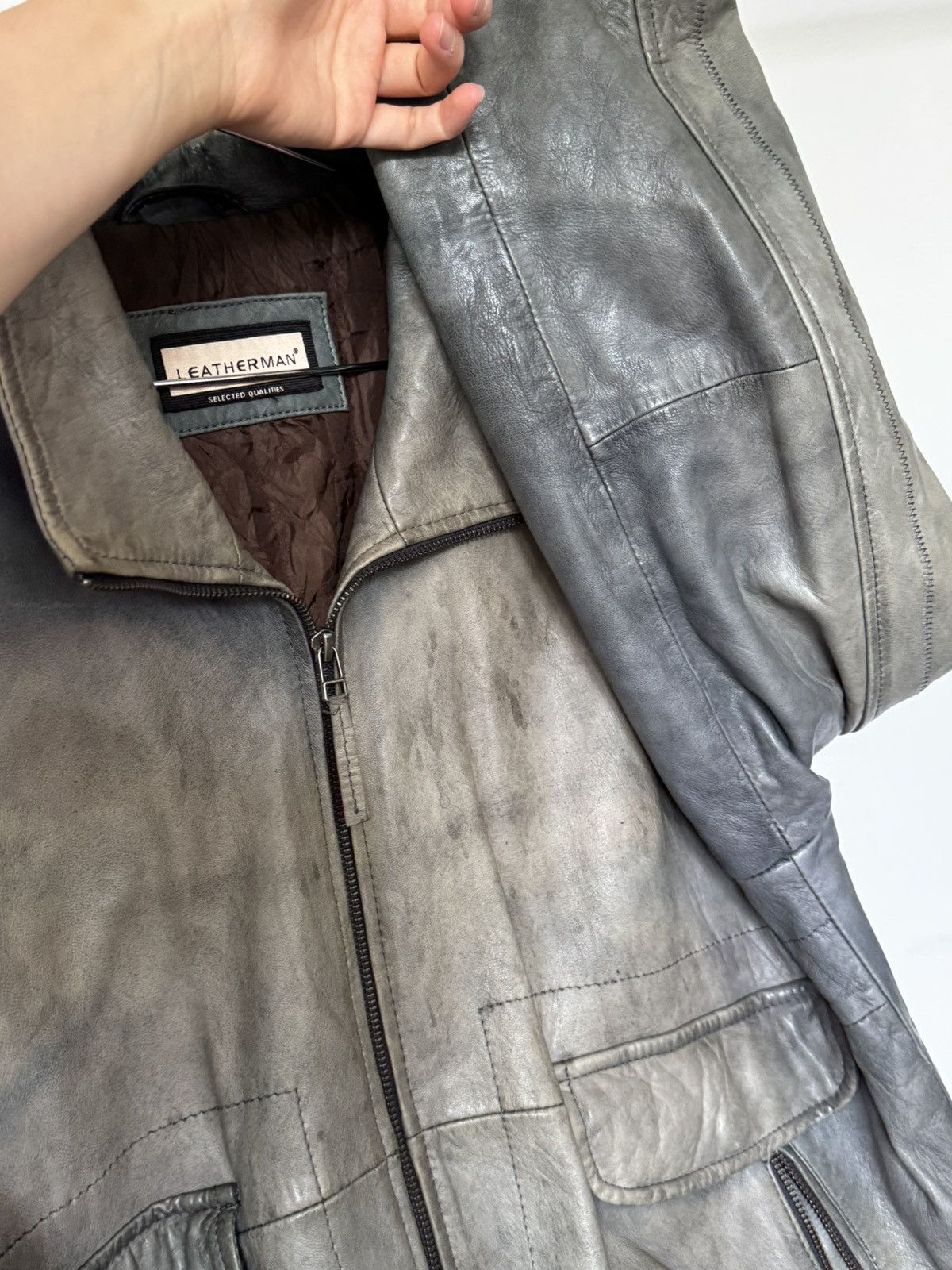 Other Vintage Leather Bomber Jacket Size US L / EU 52-54 / 3 - 4 Thumbnail