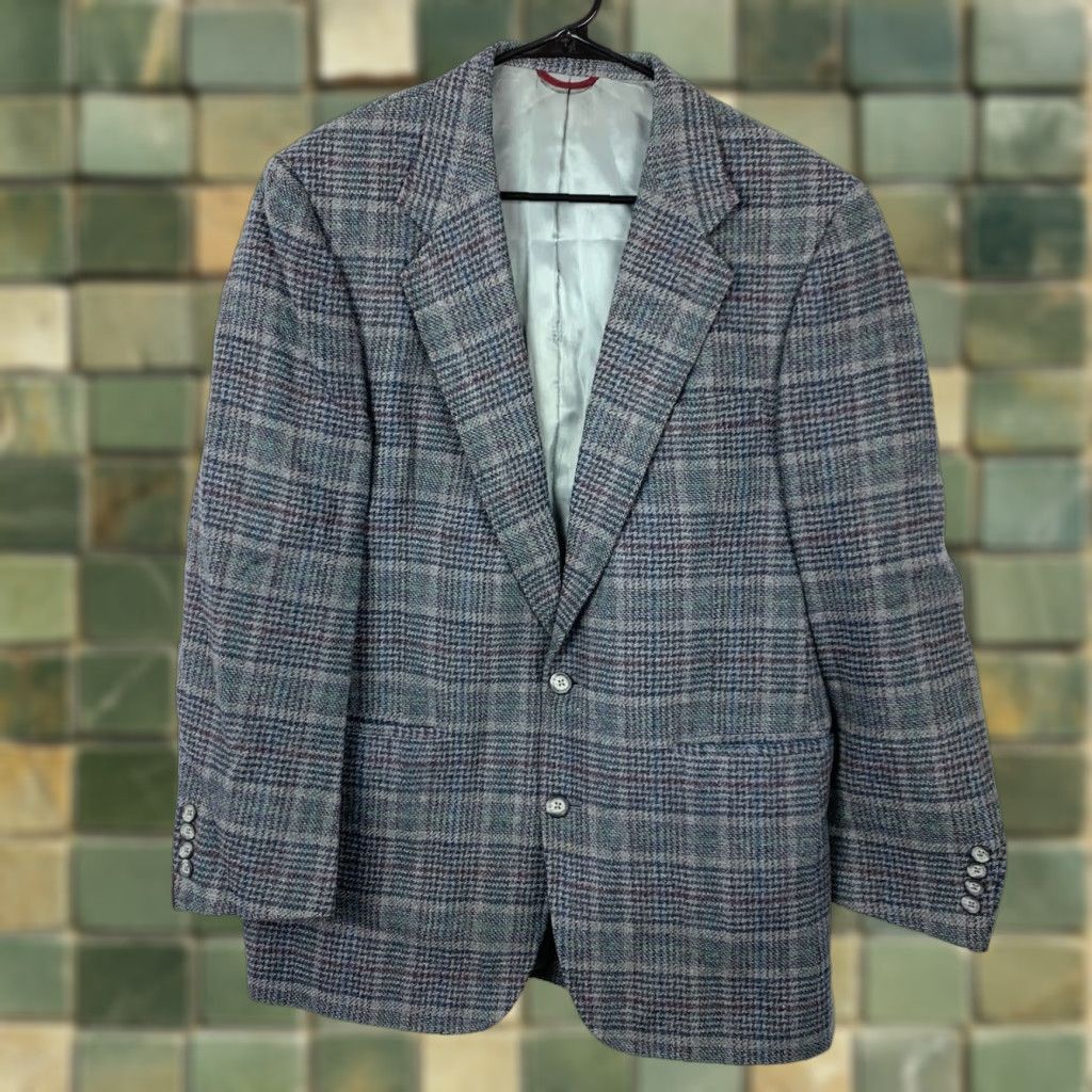 Hart Schaffner Marx Hart Schaffner Marx Wool Plaid Blazer Suit Sport Coat 44 x 31 Mens Shirt Size 44R - 1 Thumbnail