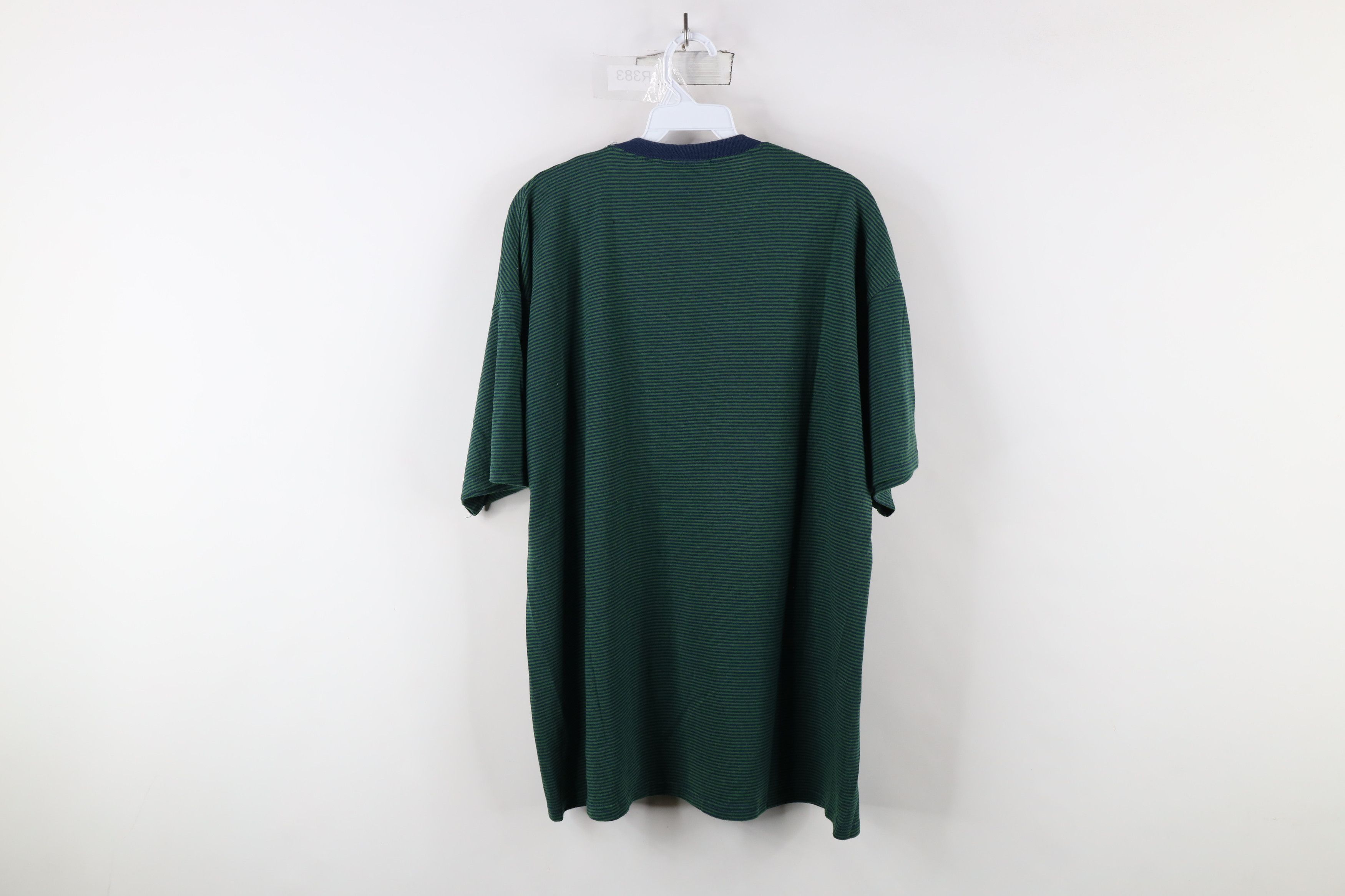 Vintage Vintage 90s Streetwear Striped Short Sleeve T-Shirt Green Size US L / EU 52-54 / 3 - 8 Thumbnail