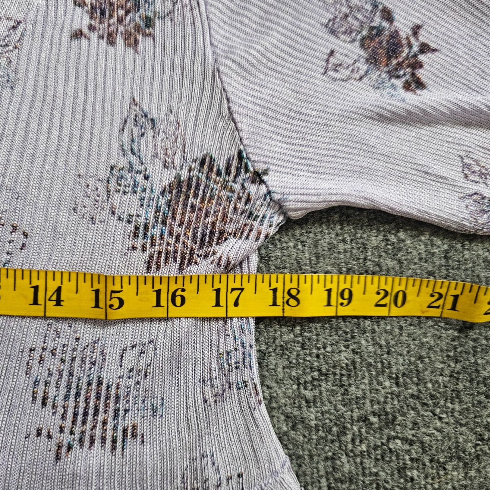 Free People Free People Top Shirt Womens Small Purple Floral Short Sleeve Stretch Peasant Blouse V-Neck Knit Bohemian Colorful 90s Theme Womens Size S / US 4 / IT 40 - 6 Thumbnail