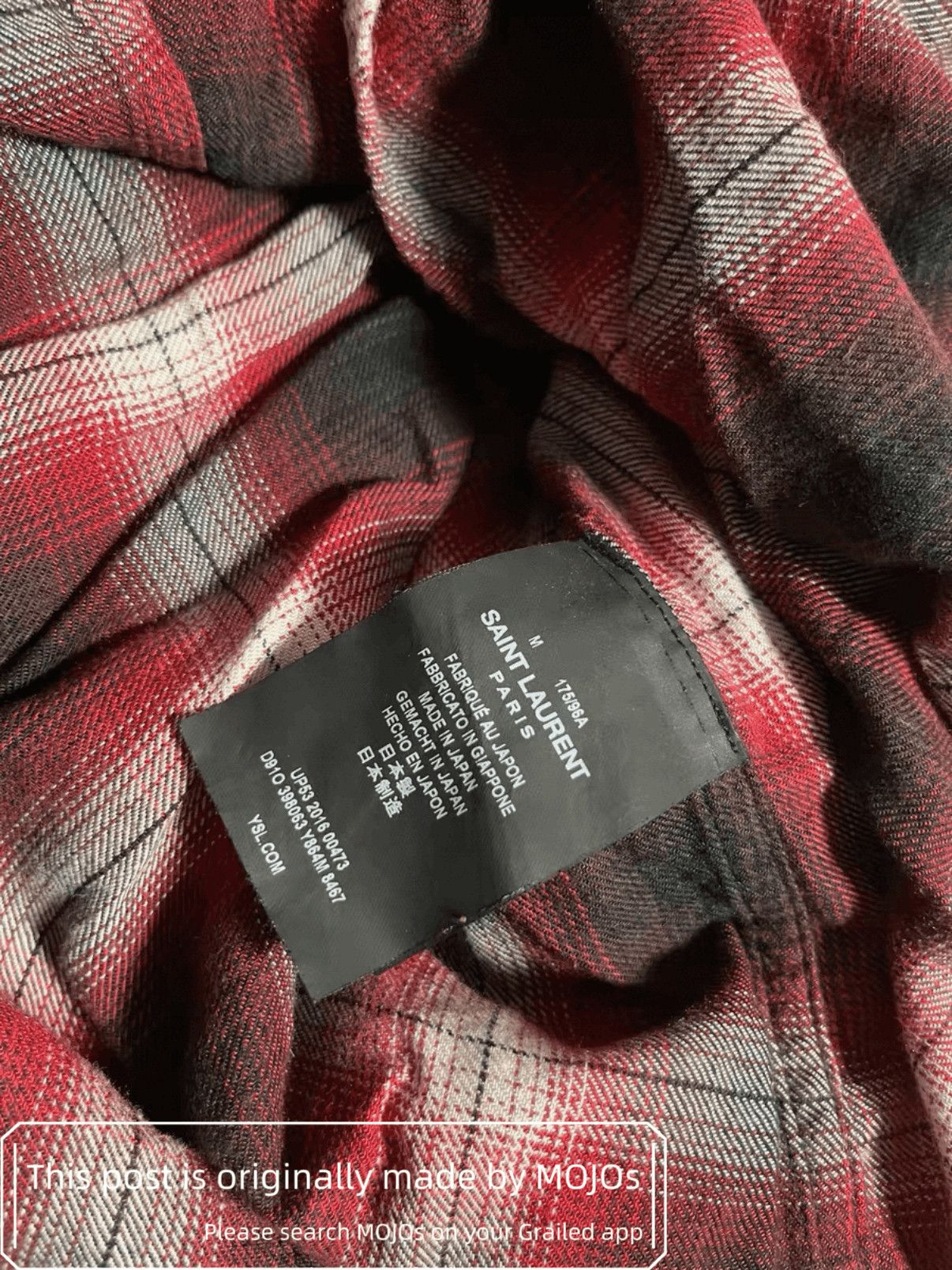 Saint Laurent Paris Sz M Saint Laurent Paris 16AW Red Plaid Shirt mojos752 Size US M / EU 48-50 / 2 - 4 Thumbnail