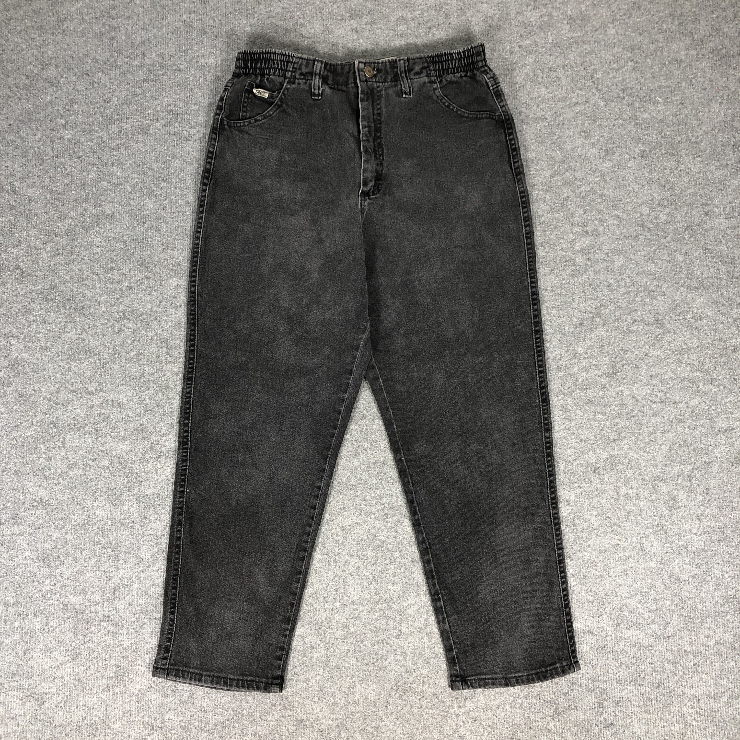 Lee × Vintage Womens Vintage Lee Jeans Side Elastic Faded Black L891W Size 30" / US 8 / IT 44 - 1 Thumbnail