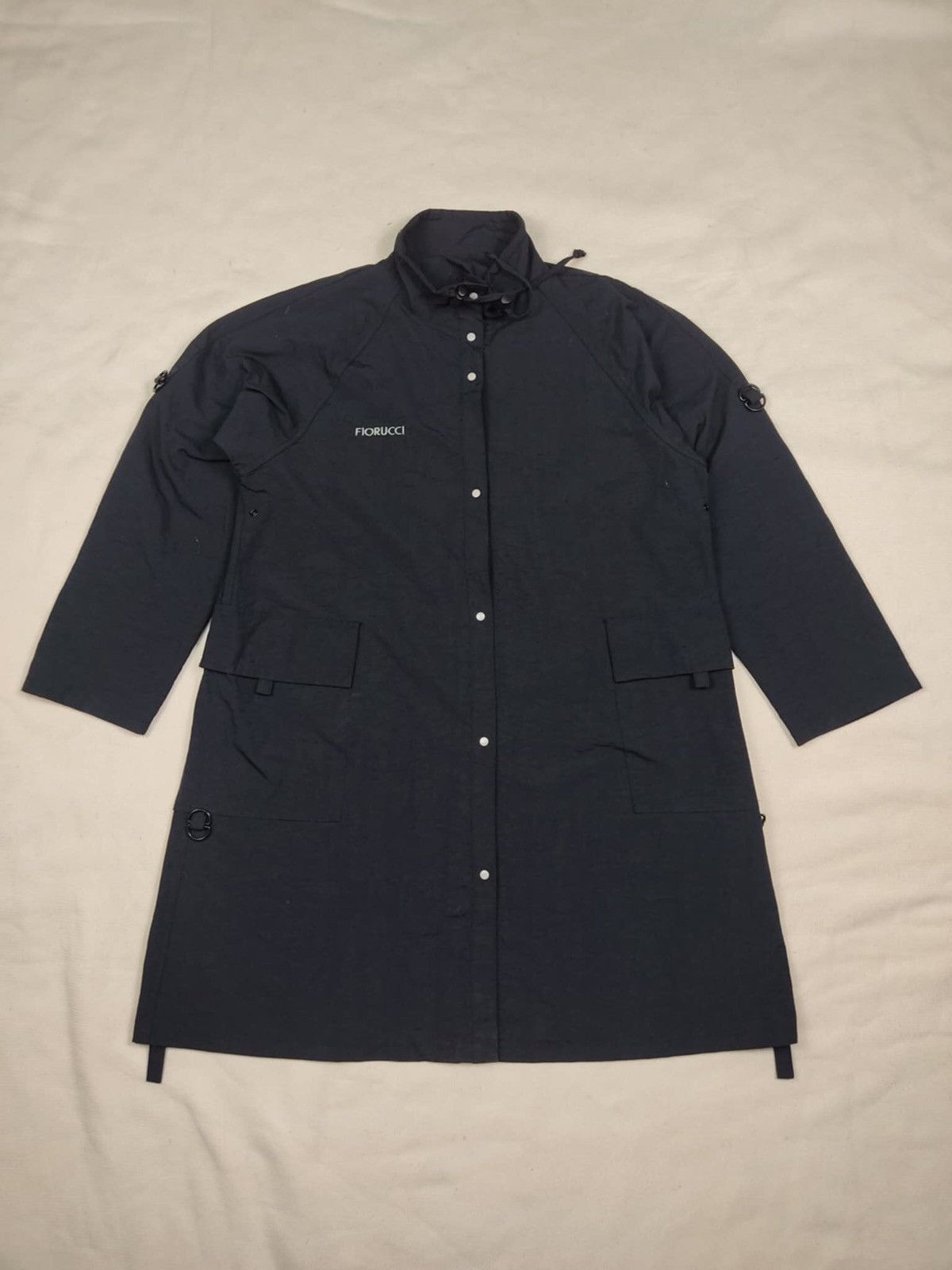Fiorucci × Vintage Vintage 90s FIORUCCI Italy Black Nylon Long Jacket Size US M / EU 48-50 / 2 - 1 Thumbnail