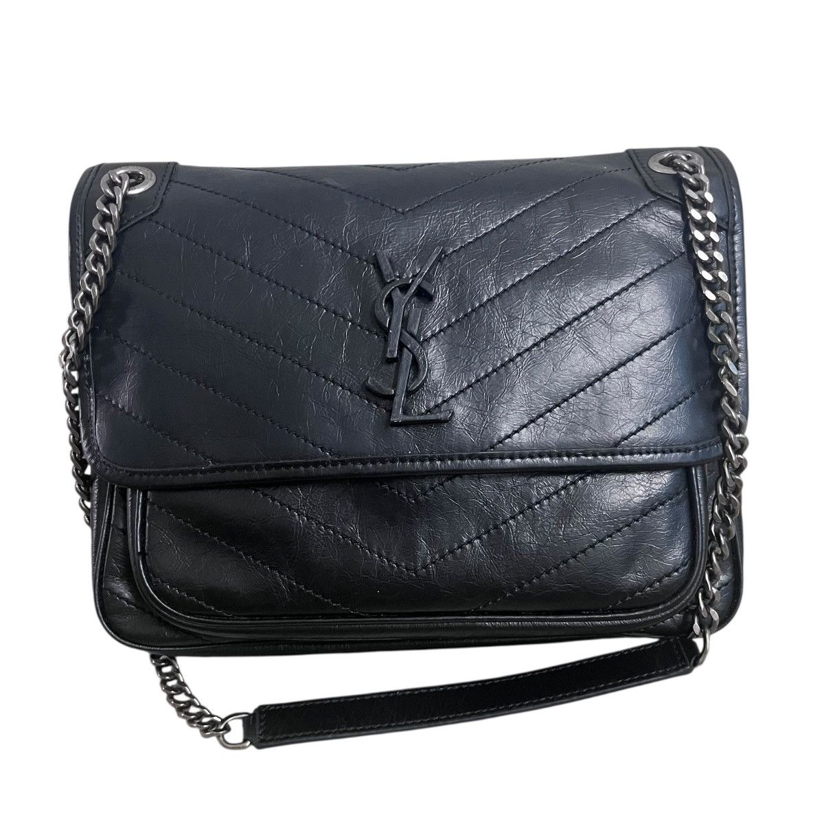 Saint Laurent Paris Authentic Yvest Saint Lauren Niki Chain Leather Shoulder Bag Size ONE SIZE - 1 Thumbnail