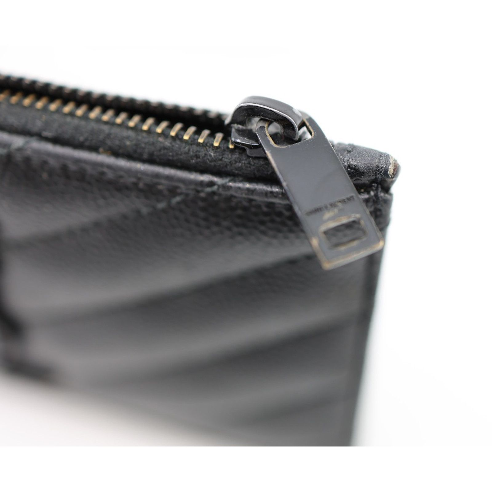 Yves Saint Laurent SAINT LAURENT Cassandre Quilte Leather Logo Card Coin Holder Size ONE SIZE - 5 Thumbnail