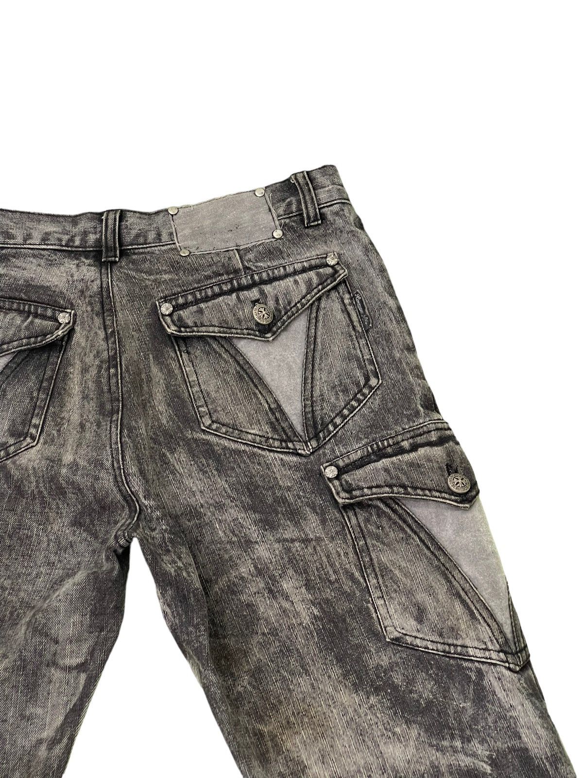 Japanese Brand Flare Jeans Berning Sho Faded Distress Boot Cut 7🟦8 Size US 30 / EU 46 - 22 Thumbnail