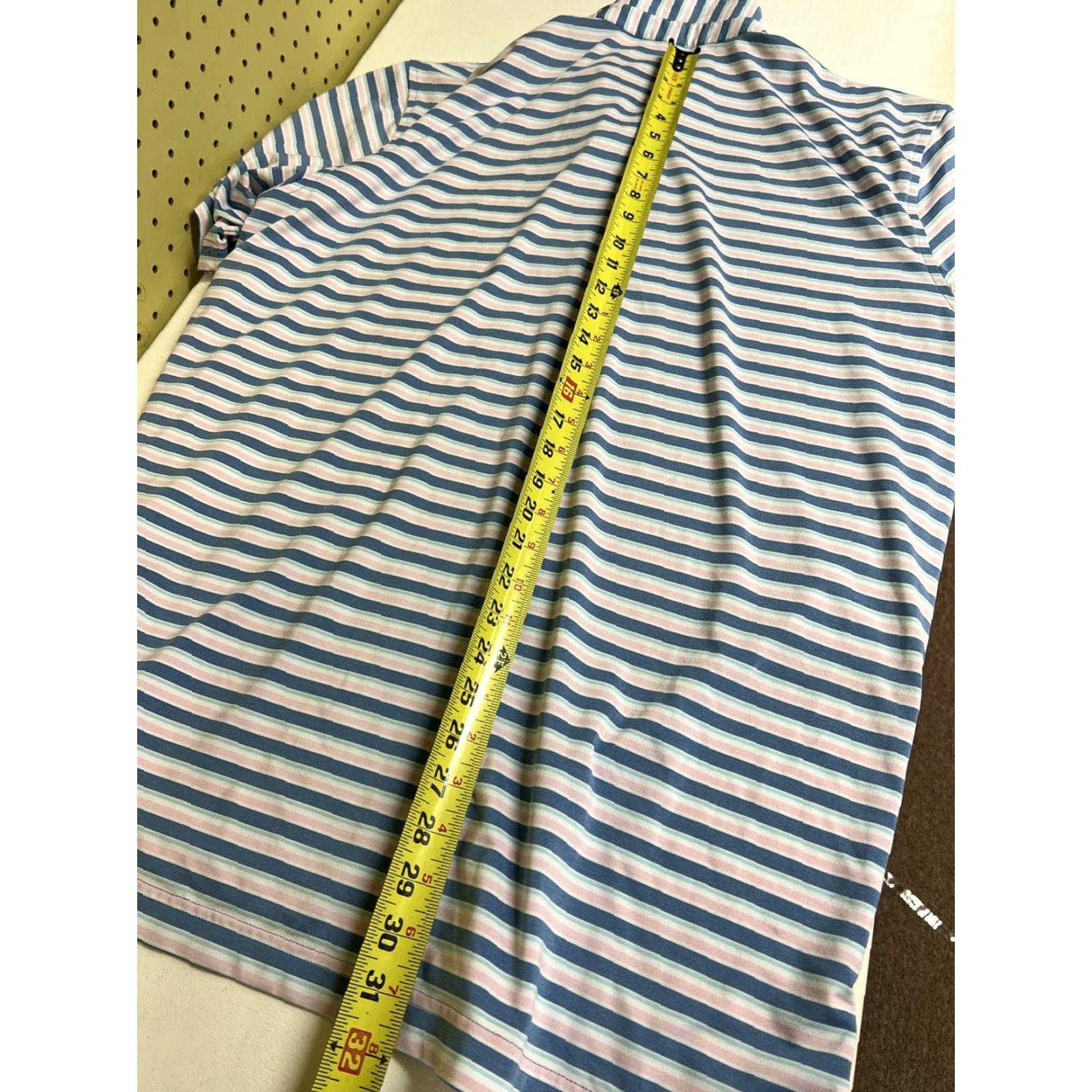 Peter Millar Peter Millar Summer Comfort Polo Shirt Striped White Blue Pink Multicolor XL Men Polo Short Sleeve Breathable Easy Care Lightweight Golf Shirt Size US XL / EU 56 / 4 - 7 Thumbnail