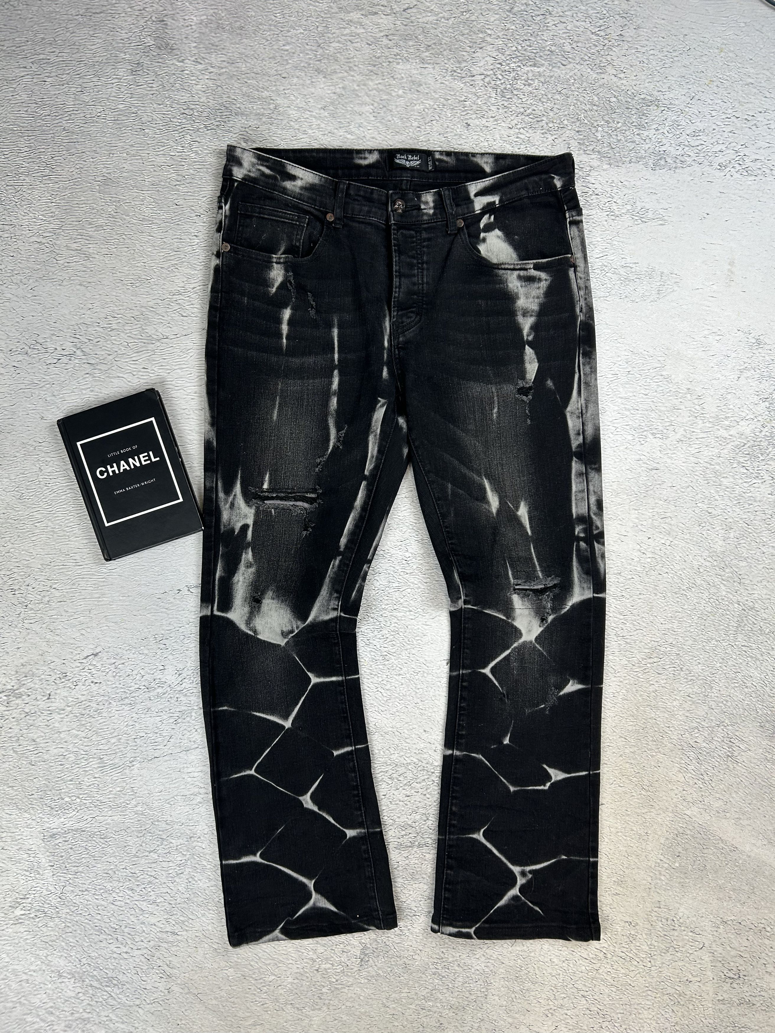 JNCO × Japanese Brand Tie Dye Rock Rebel Jeans Loose fit Baggy Drill Fire y2k Size US 34 / EU 50 - 2 Thumbnail