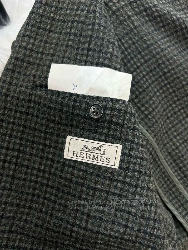 Hermes Hermes Men's gray blazer, 98% wool and 2% spandex fabric Size 50R - 7 Thumbnail