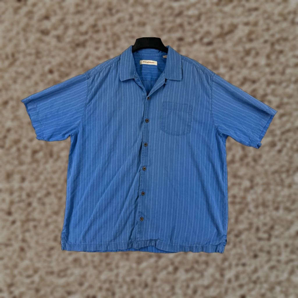 Tommy Bahama Tommy Bahama Shirt Men XL Blue Hawaiian Silk Button-Up Resort Vacation Shirt Size US XL / EU 56 / 4 - 1 Thumbnail