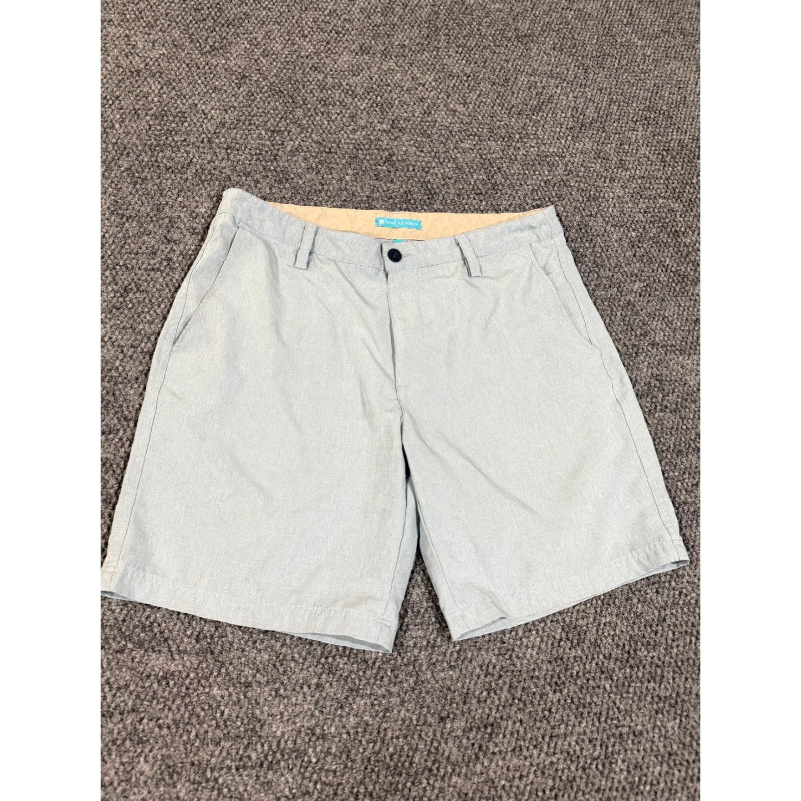 Tori Richard Tori Richard Shorts Mens 34 Light Blue Casual Stretch Flat Front Summer Blue Cotton Chino Pockets Size US 34 / EU 50 - 2 Thumbnail