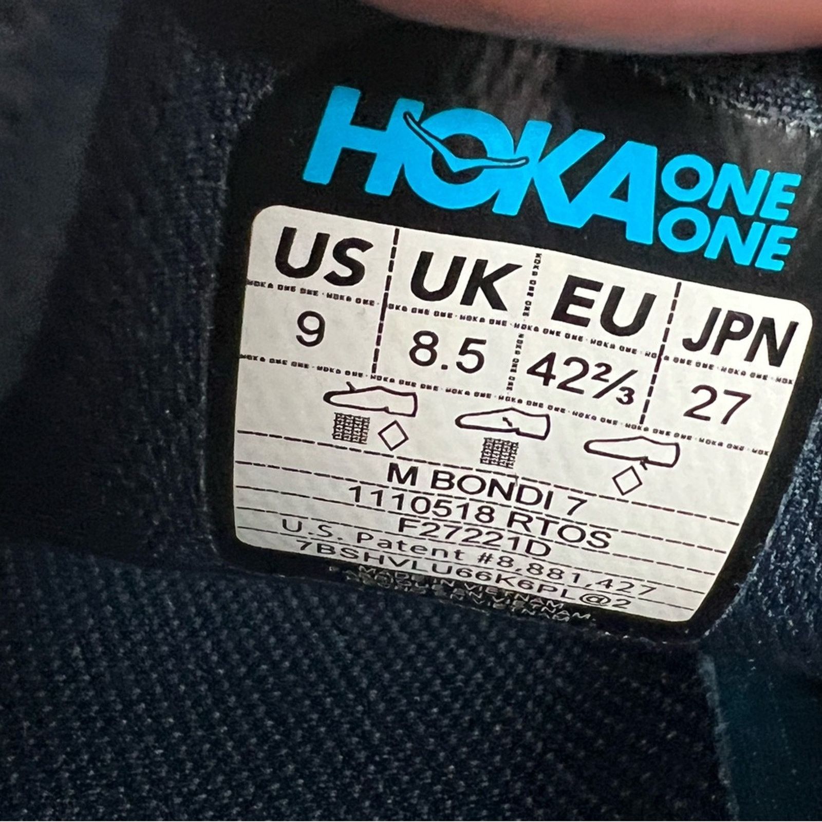 Hoka Hoka One One Mens Bondi 7 Running Shoes Sneakers SZ 9 CLEAN Size US 9 / EU 42 - 9 Thumbnail