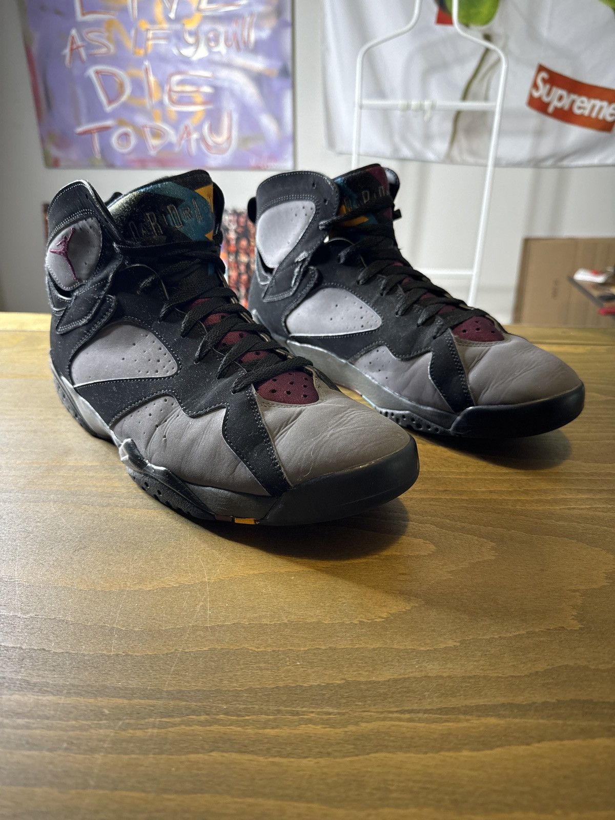 image of Jordan Brand 7 Bordeaux 2015 Shoes in Grey, Men's (Size 12)