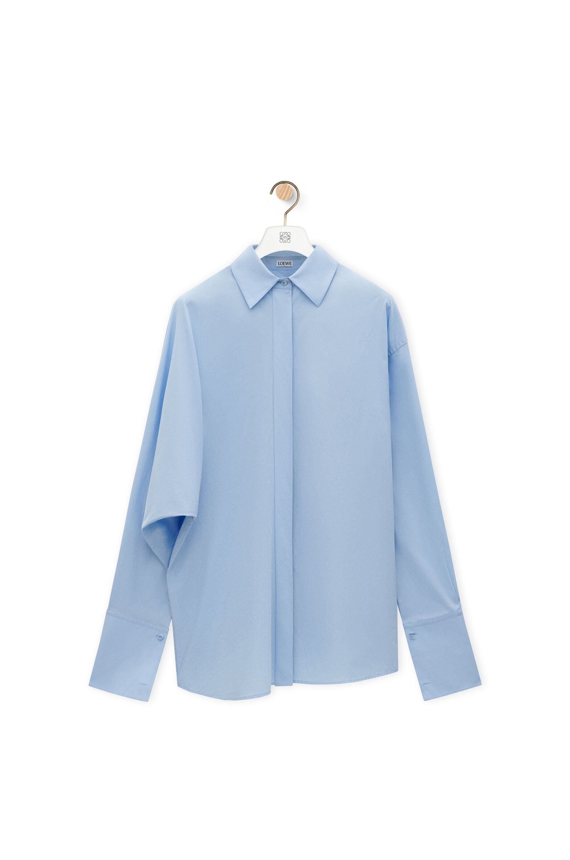 Loewe o1in1g0426 Draped Shirt in Baby Blue Size L / US 10 / IT 46 - 1 Thumbnail