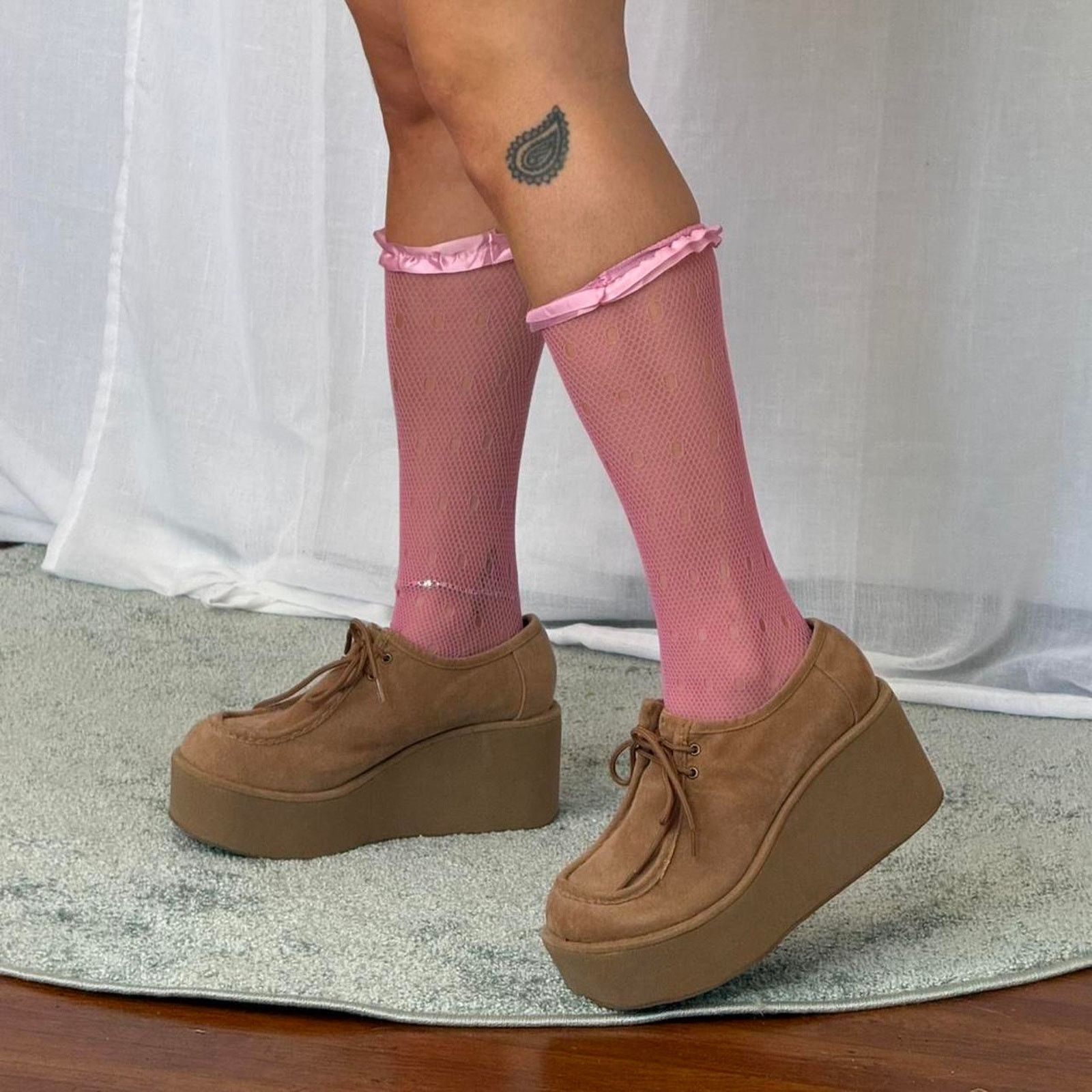 Vintage ✿ y2k suede platform lace up shoes ✿ Size US 9.5 / IT 39.5 - 4 Thumbnail