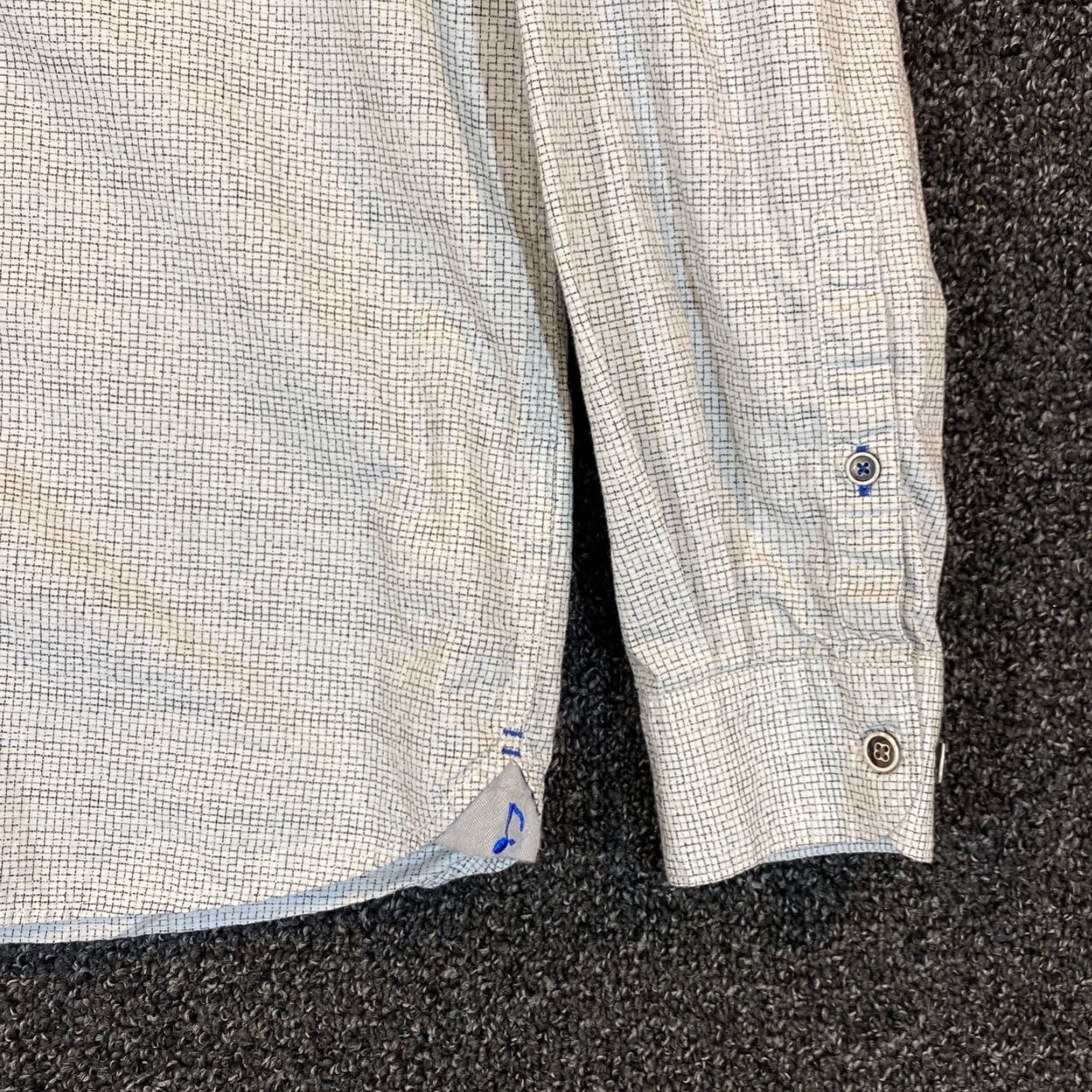 Vintage 32 Bar Blues Shirt Mens Medium White Gray Plaid Button Down Dress Top L/S Size US M / EU 48-50 / 2 - 5 Thumbnail